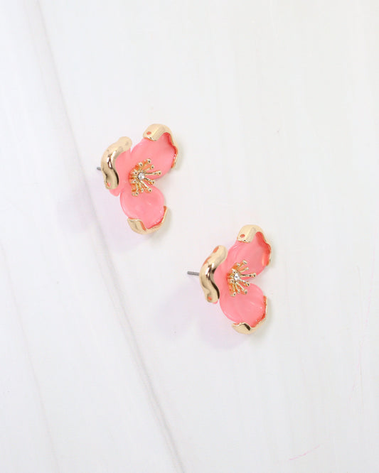 Eveleth Flower Post Earring Pink