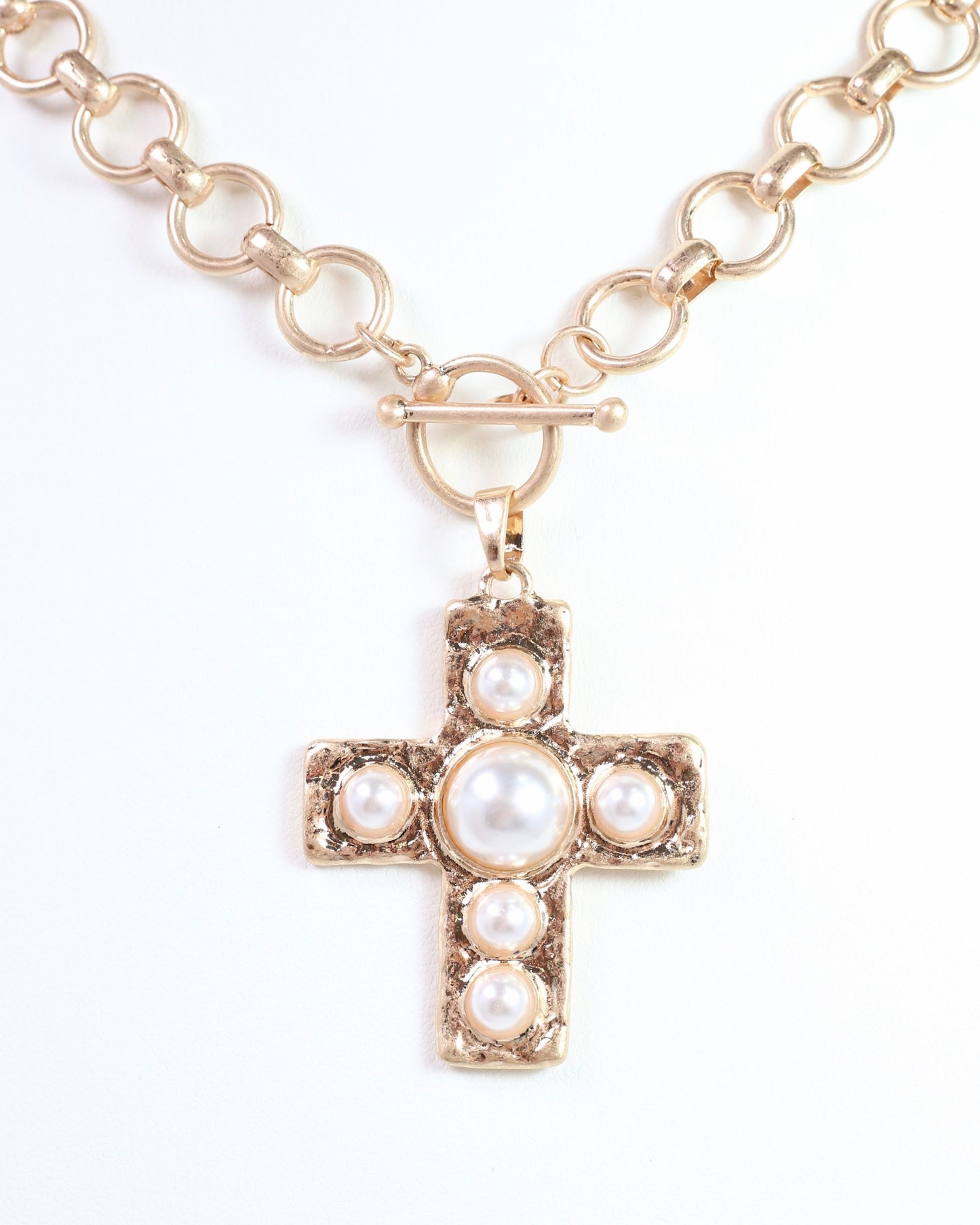 Clampett Cross Necklace Gold