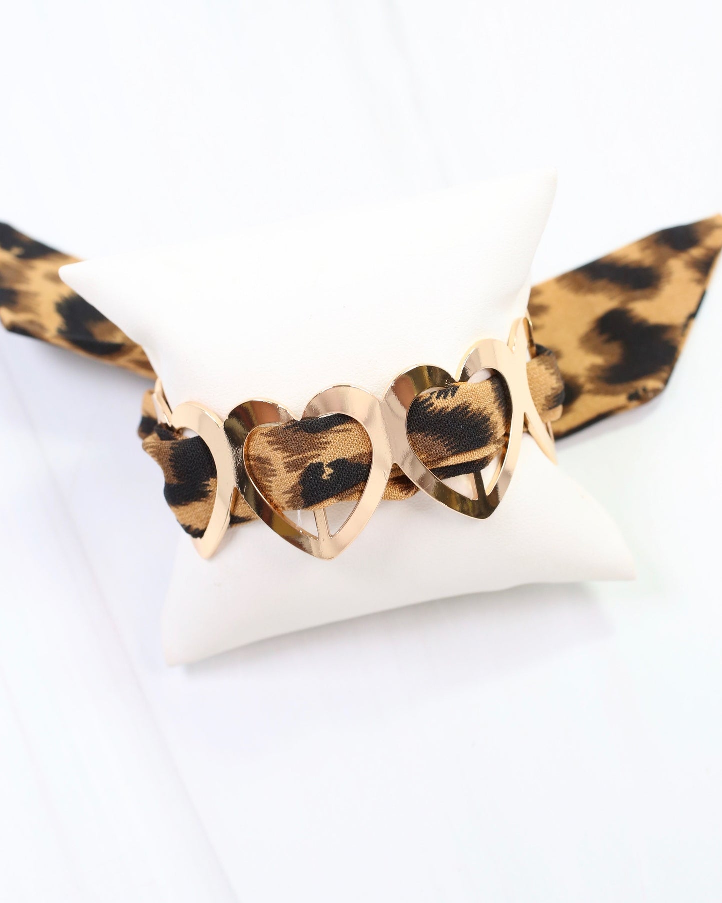 Evanston Heart Scarf Bracelet Brown Leopard
