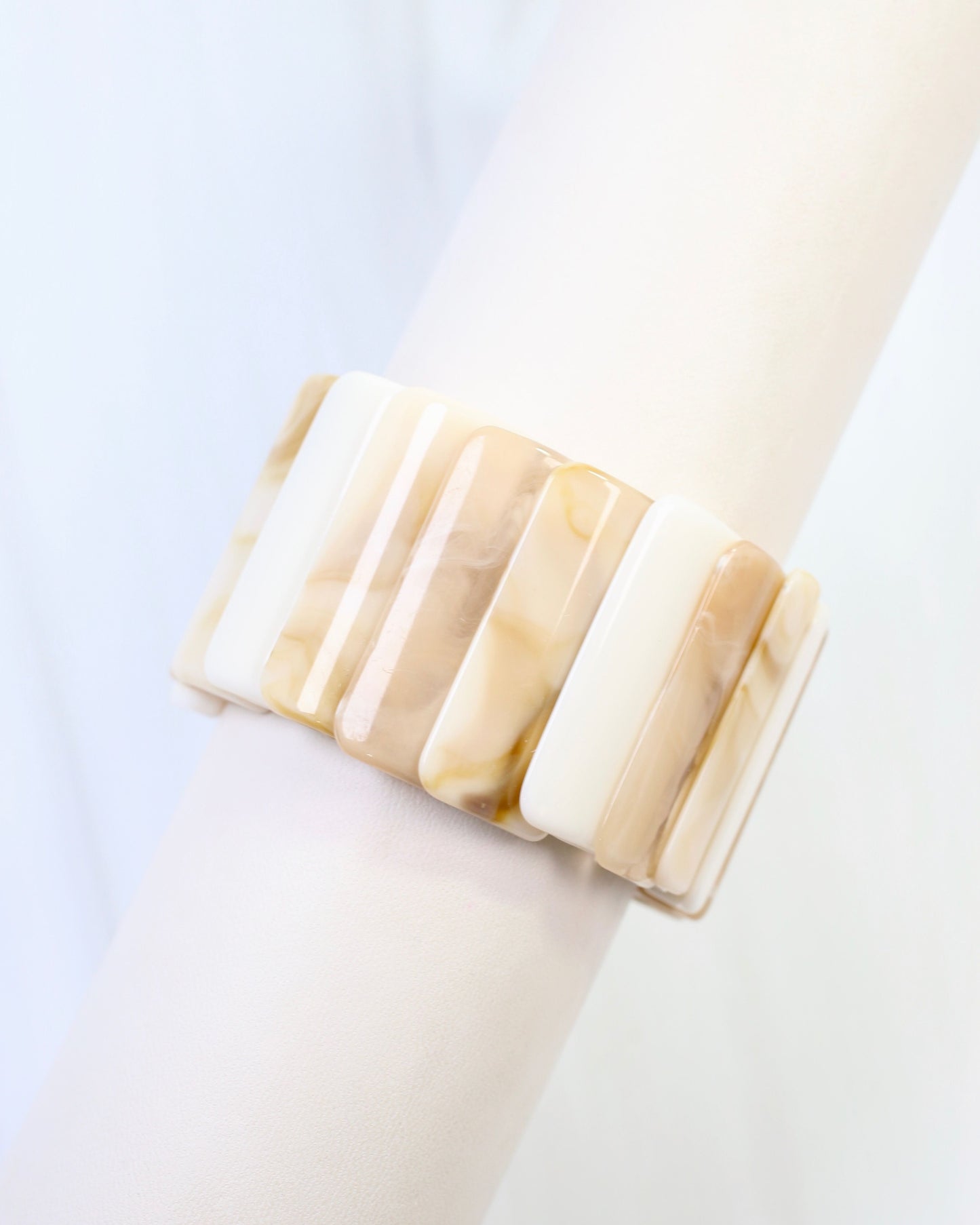 Canton Layered Stretch Bracelet Natural