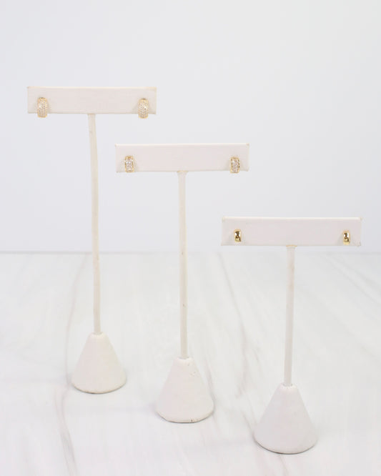 Portales Pave Curved Stud Earring Set WR Gold