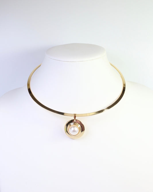 Nyack Pearl Choker Necklace Gold