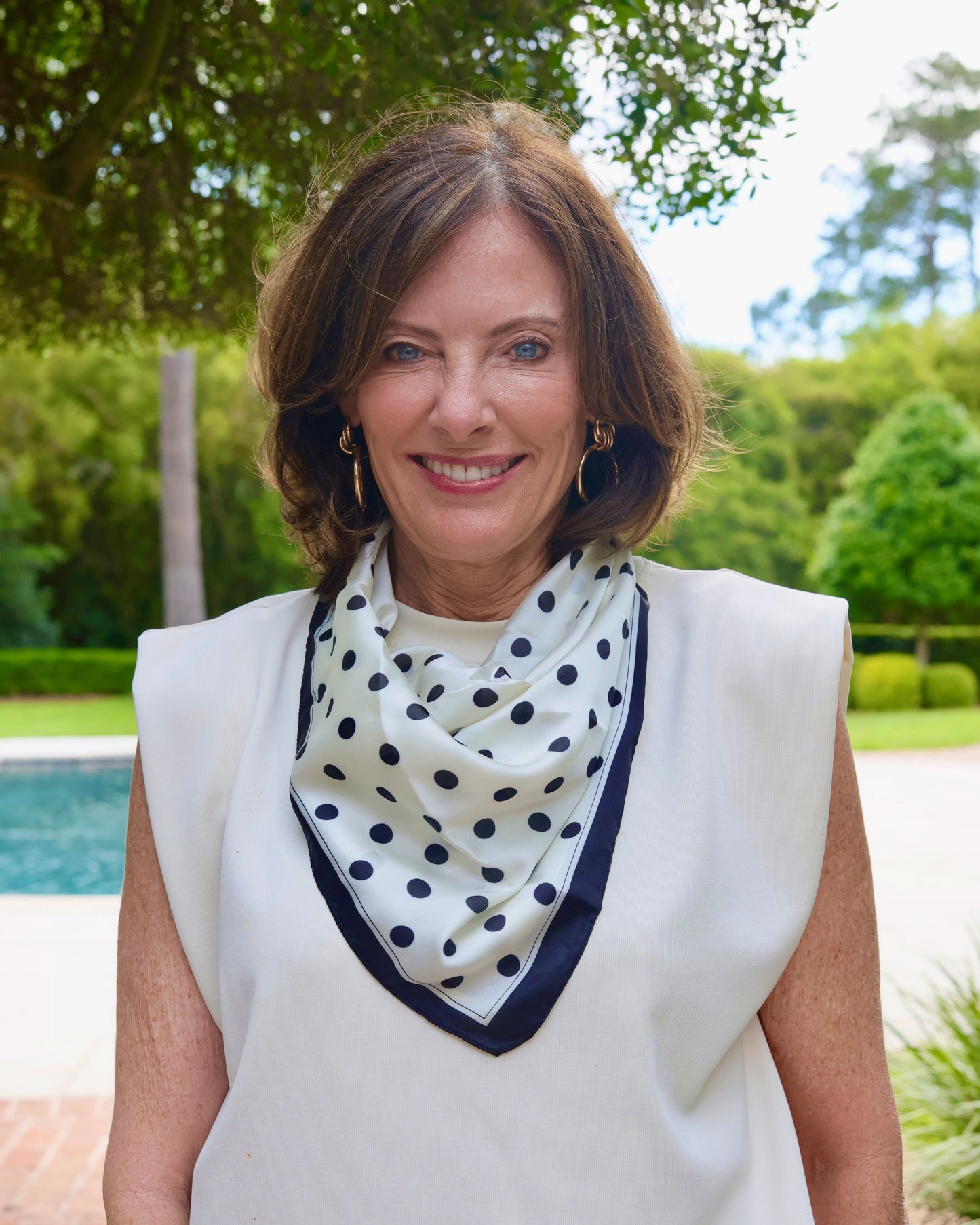 Elsa Polka Dot Scarf Black White