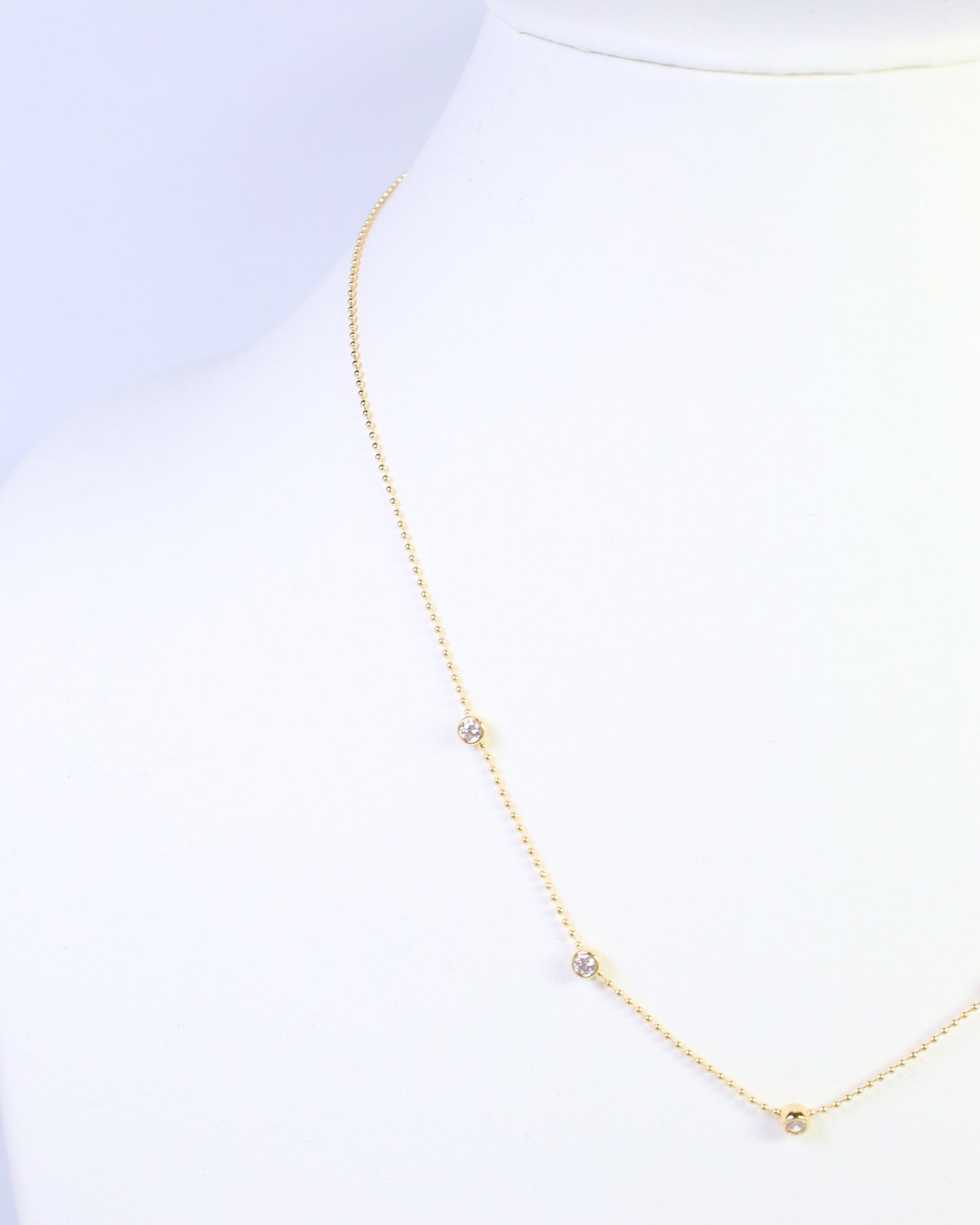 Katia CZ Ball Chain Necklace WR Gold