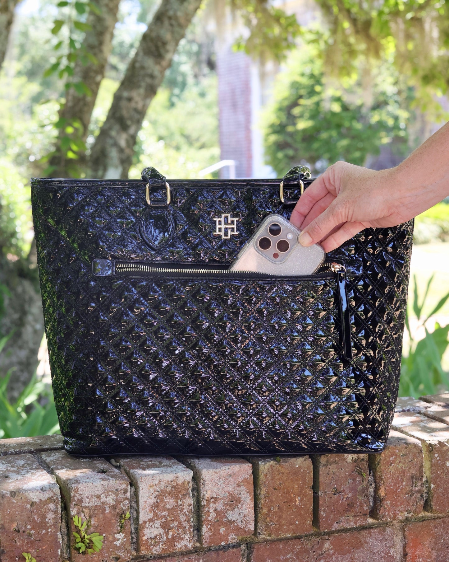 Jayden Tote Black Patent SQ