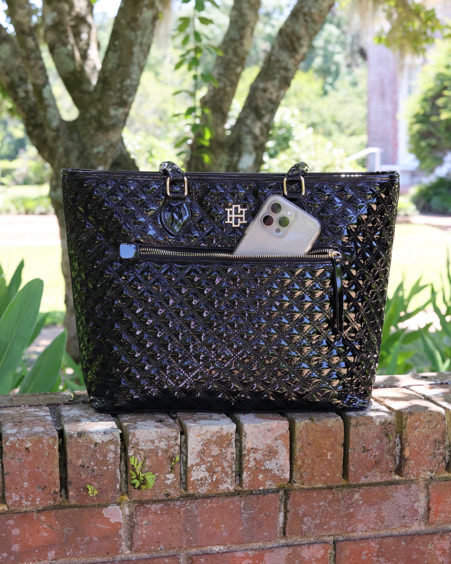 Jayden Tote Black Patent SQ