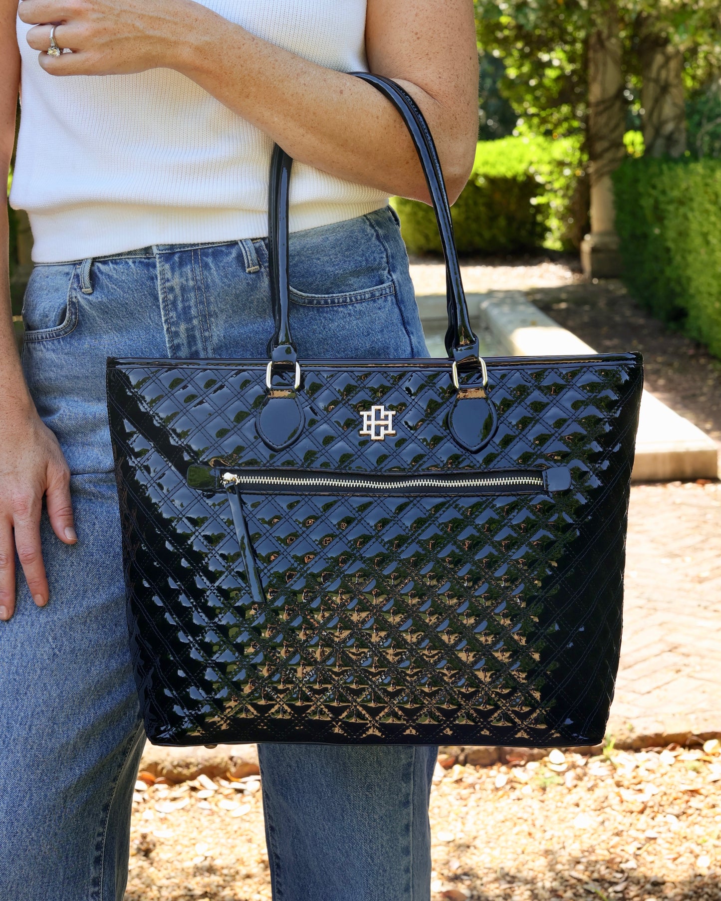 Jayden Tote Black Patent SQ