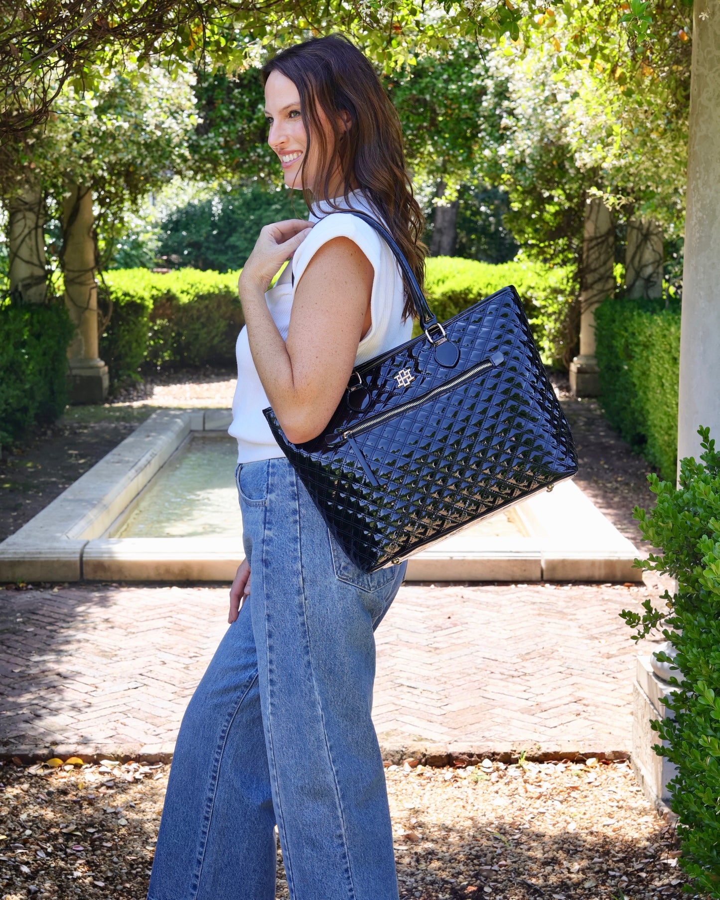 Jayden Tote Black Patent SQ