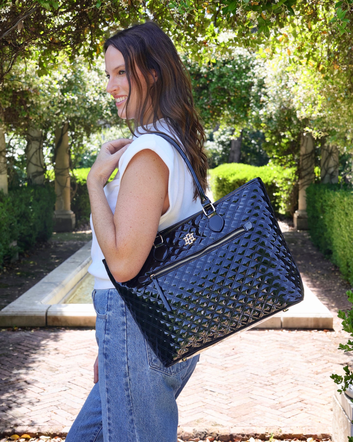 Jayden Tote Black Patent SQ