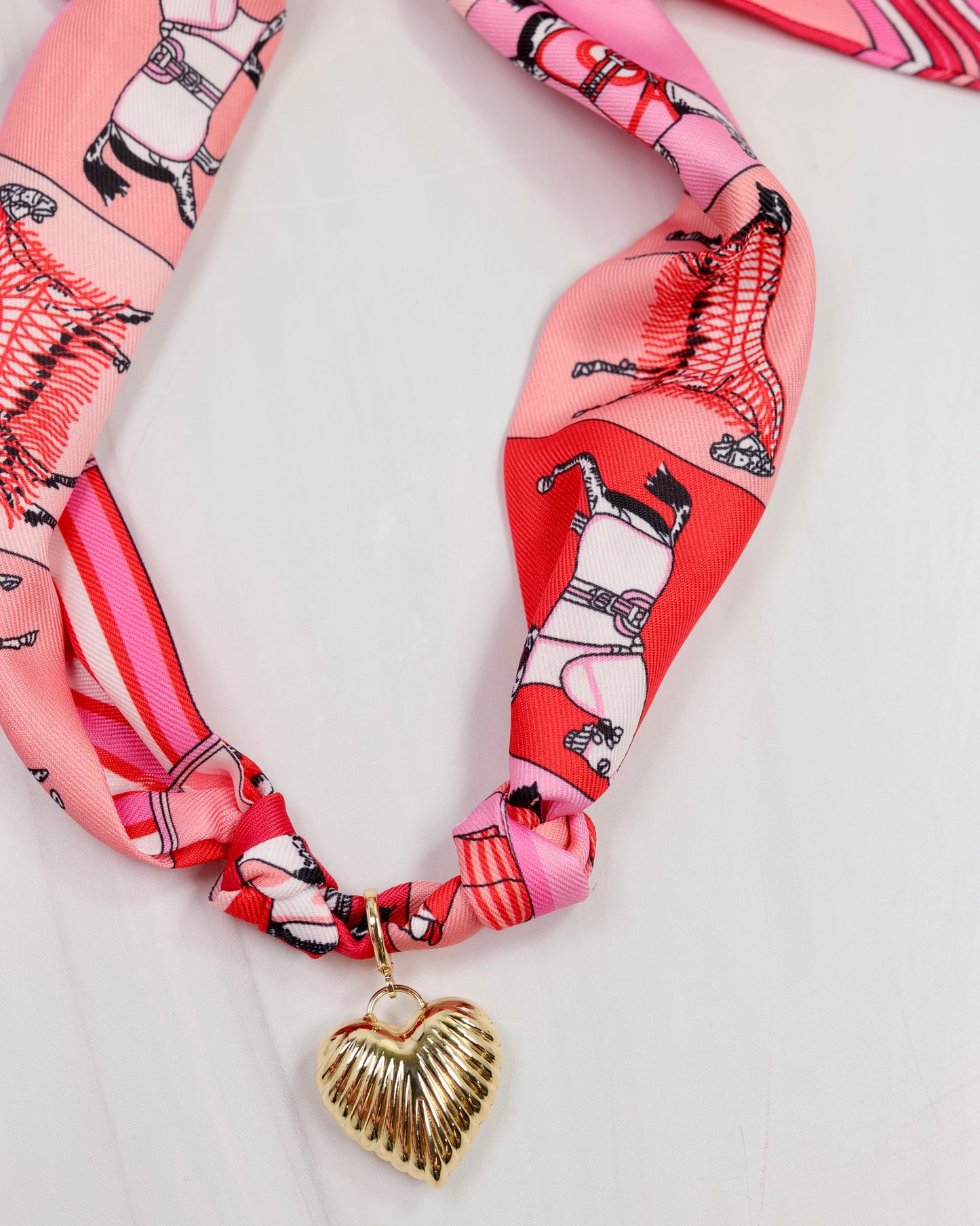 Lillie Scarf Charm Necklace PINK