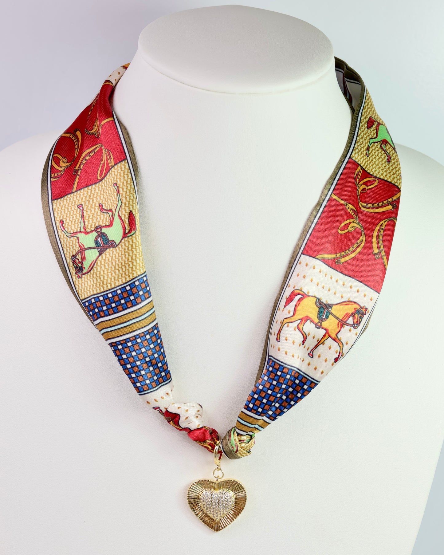 Lillie Scarf Charm Necklace BURG GOLD