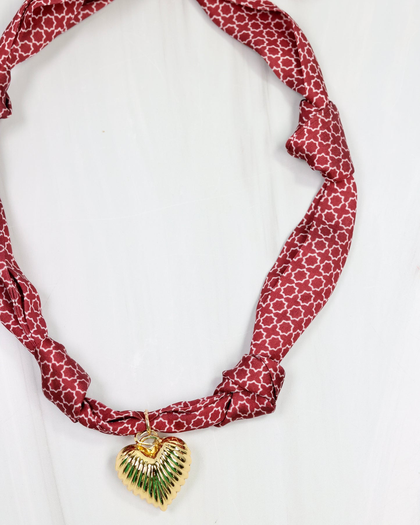 Serafina Scarf Charm Necklace Burgundy