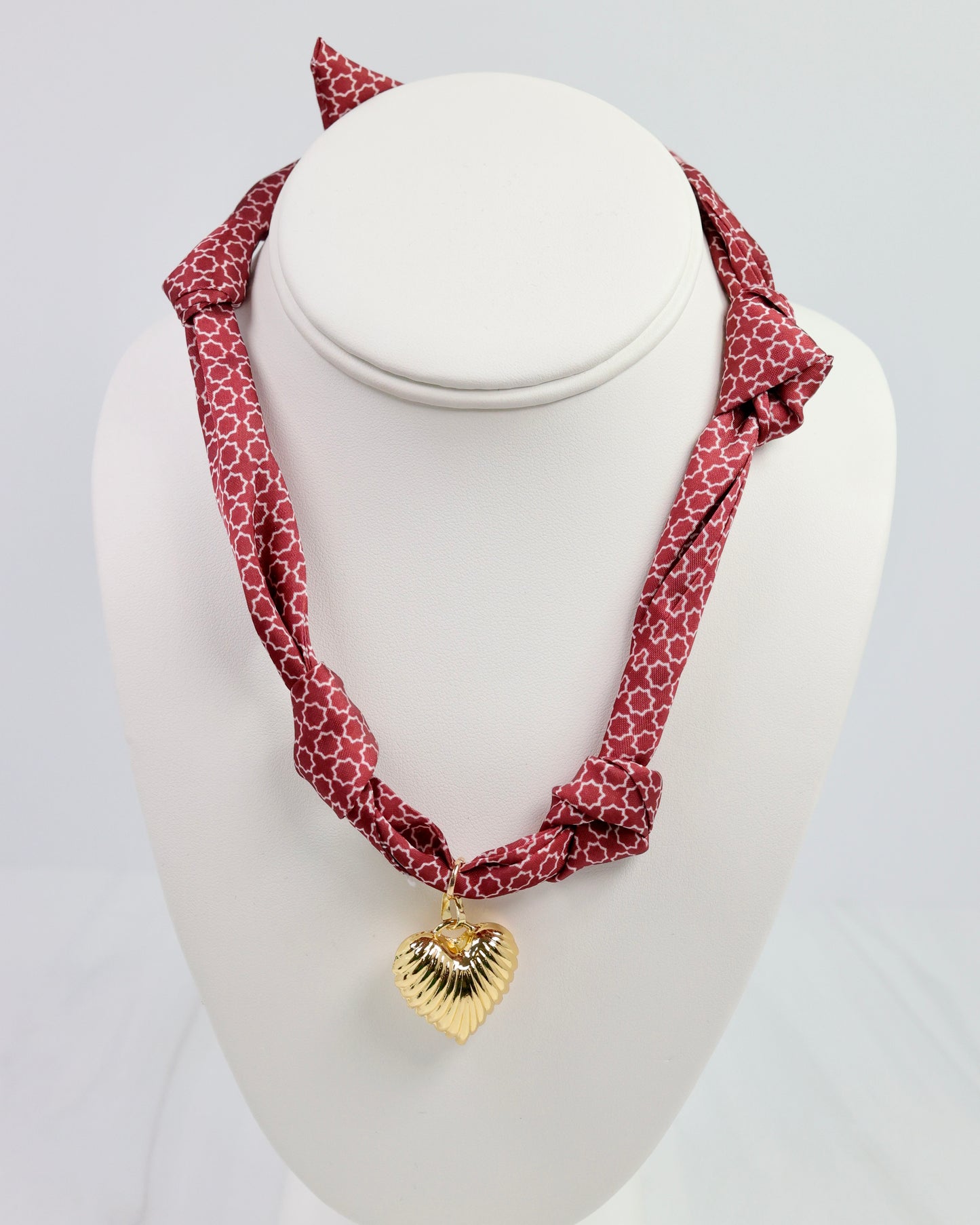 Serafina Scarf Charm Necklace Burgundy