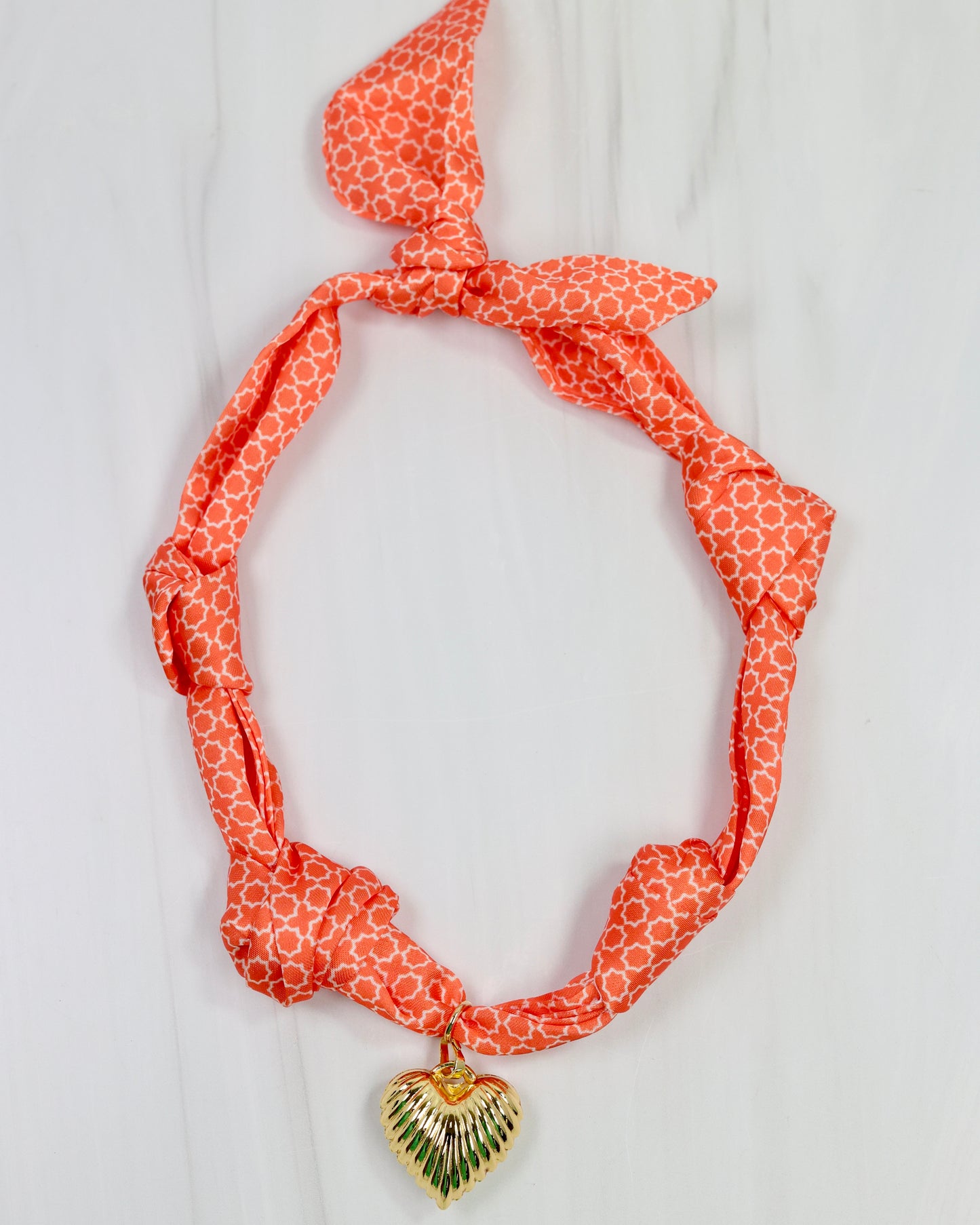 Serafina Scarf Charm Necklace Orange
