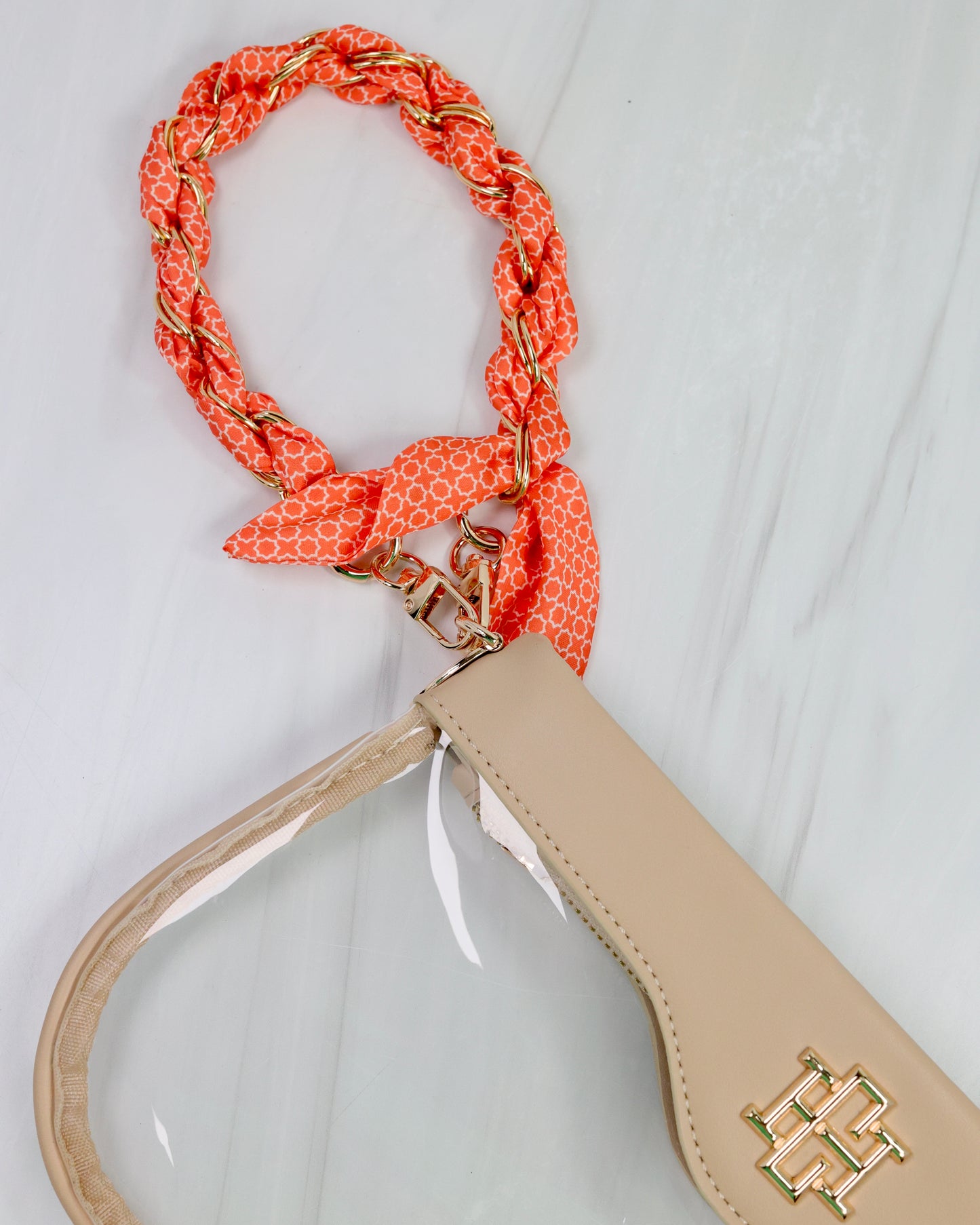 Serafina Scarf Purse Chain Orange