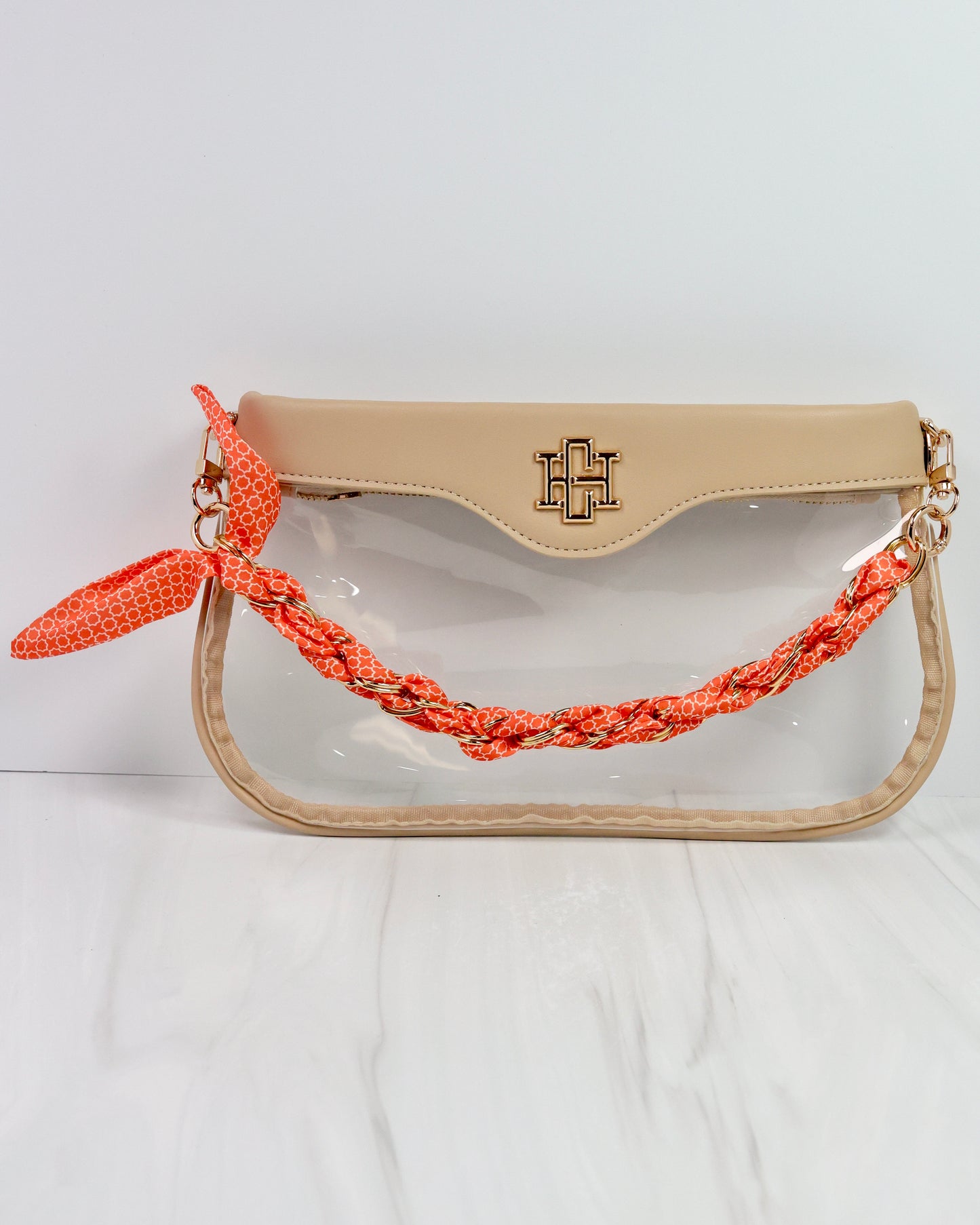 Serafina Scarf Purse Chain Orange