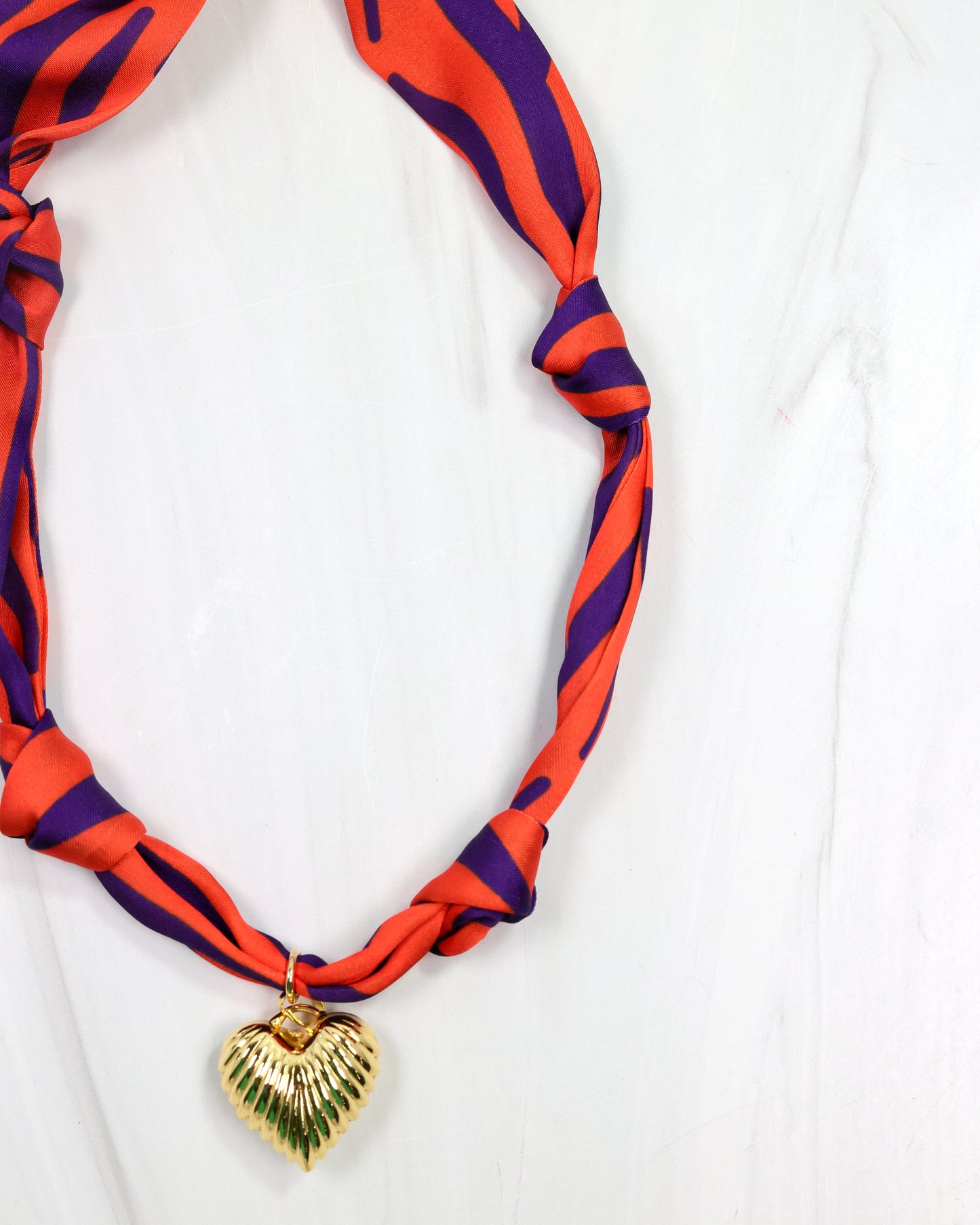 Serafina Scarf Charm Necklace Purple Orange