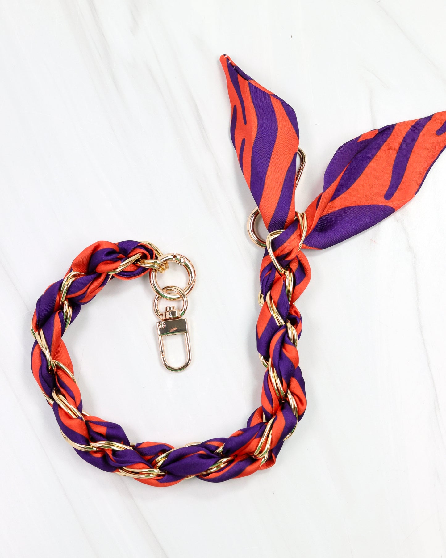 Serafina Scarf Purse Chain Purple Orange
