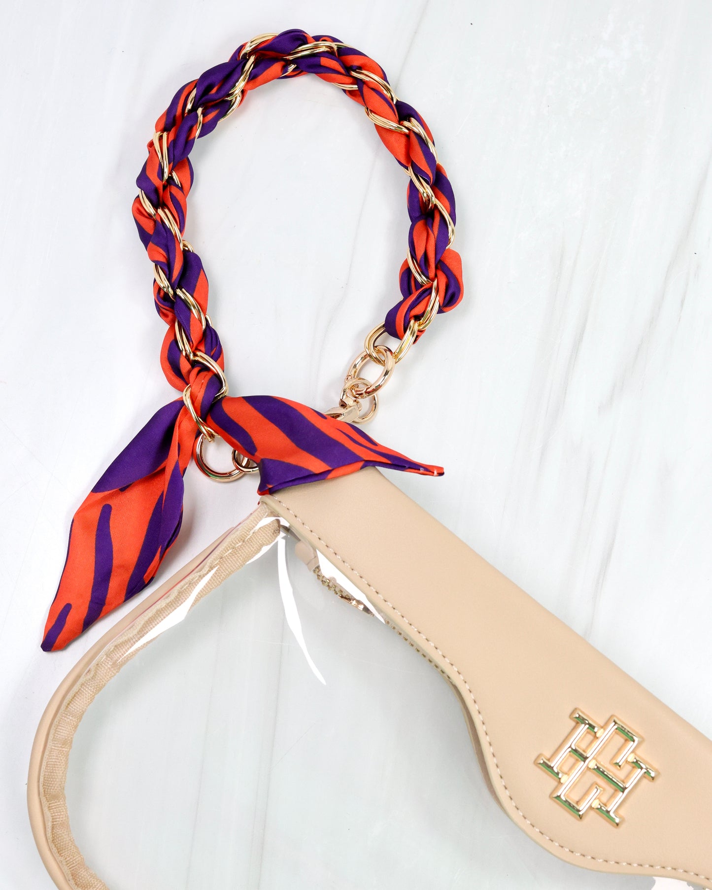 Serafina Scarf Purse Chain Purple Orange