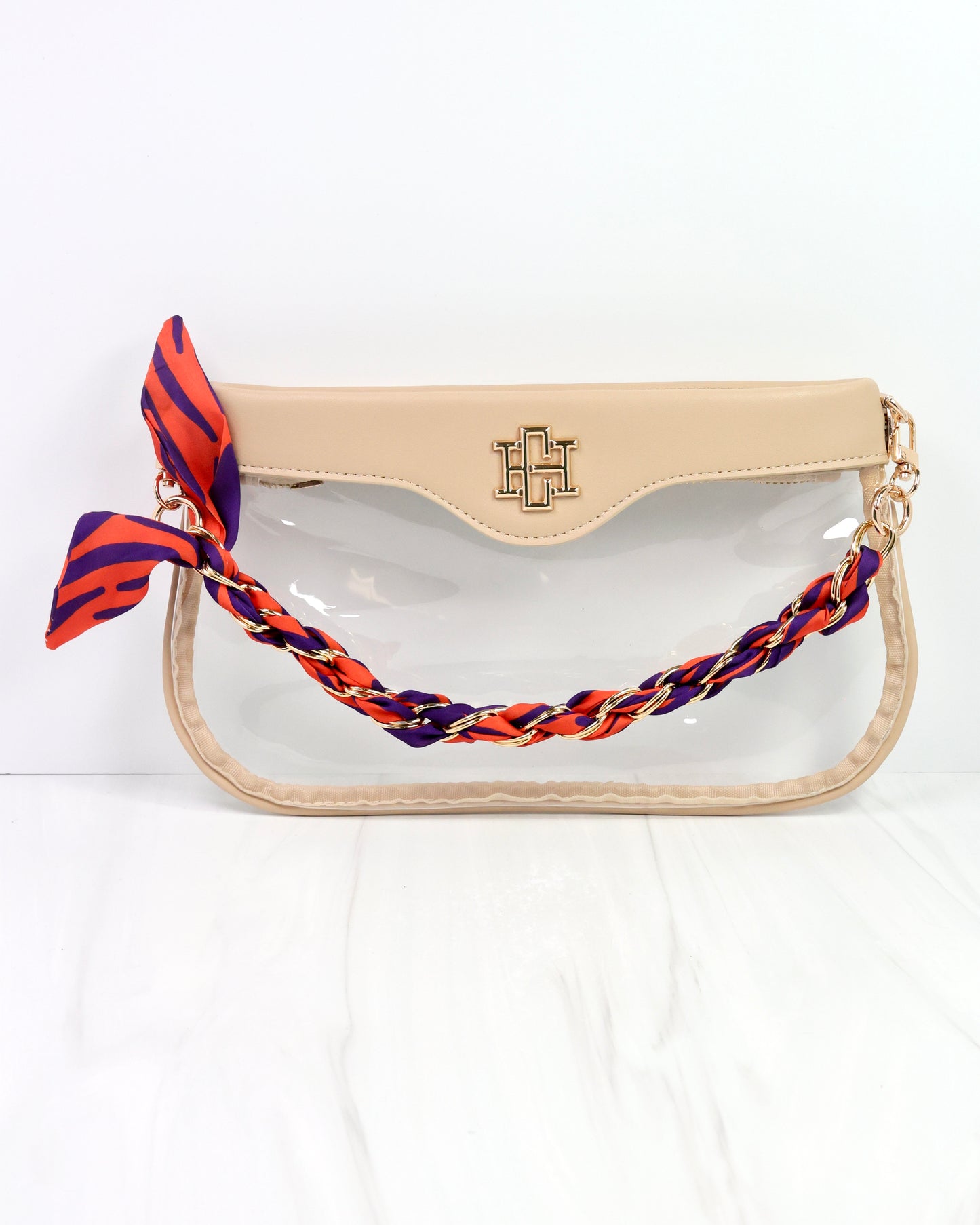 Serafina Scarf Purse Chain Purple Orange