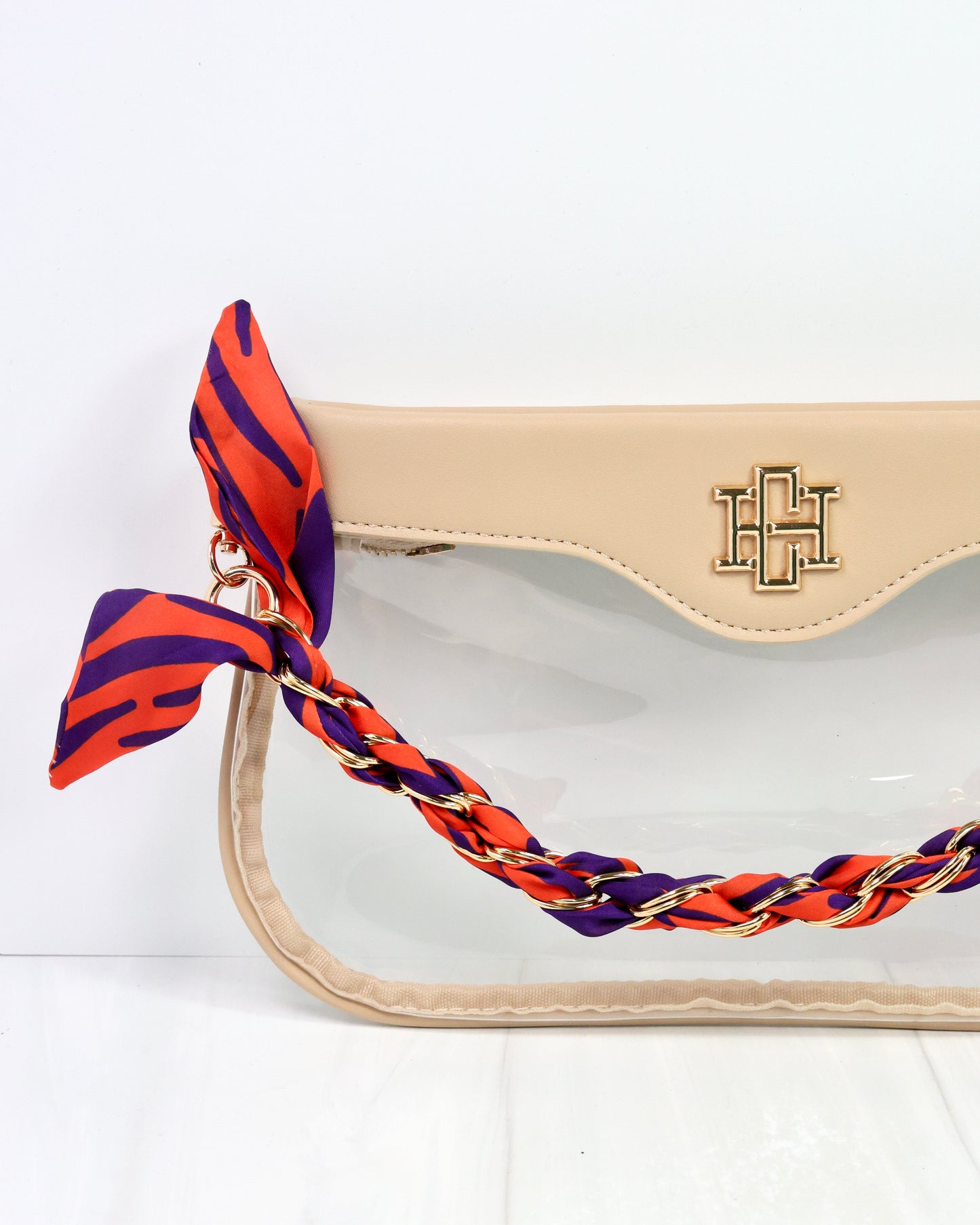 Serafina Scarf Purse Chain Purple Orange