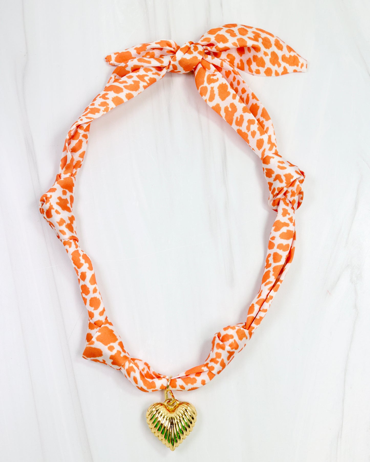 Serafina Scarf Charm Necklace Orange Lep