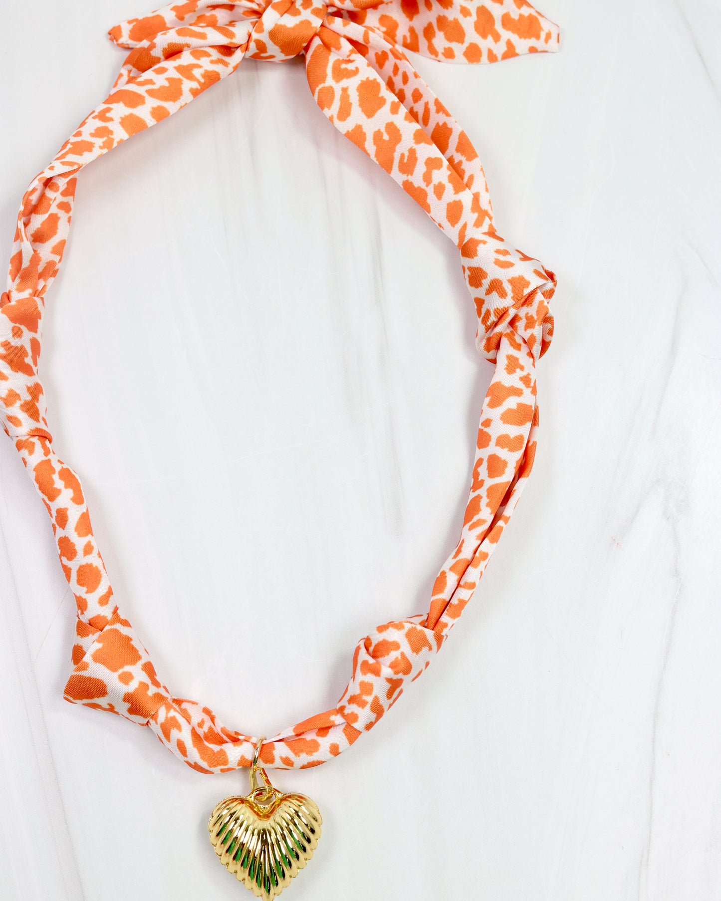 Serafina Scarf Charm Necklace Orange Lep