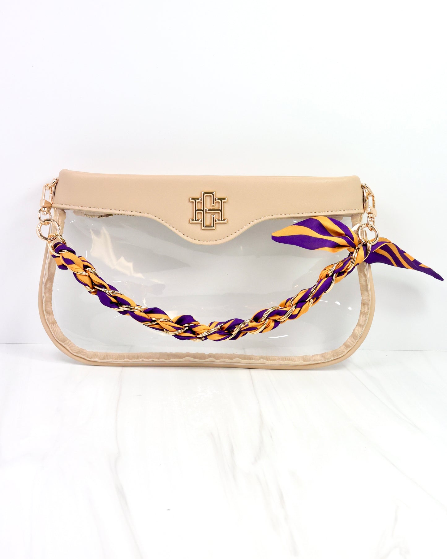 Serafina Scarf Purse Chain Purple Gold