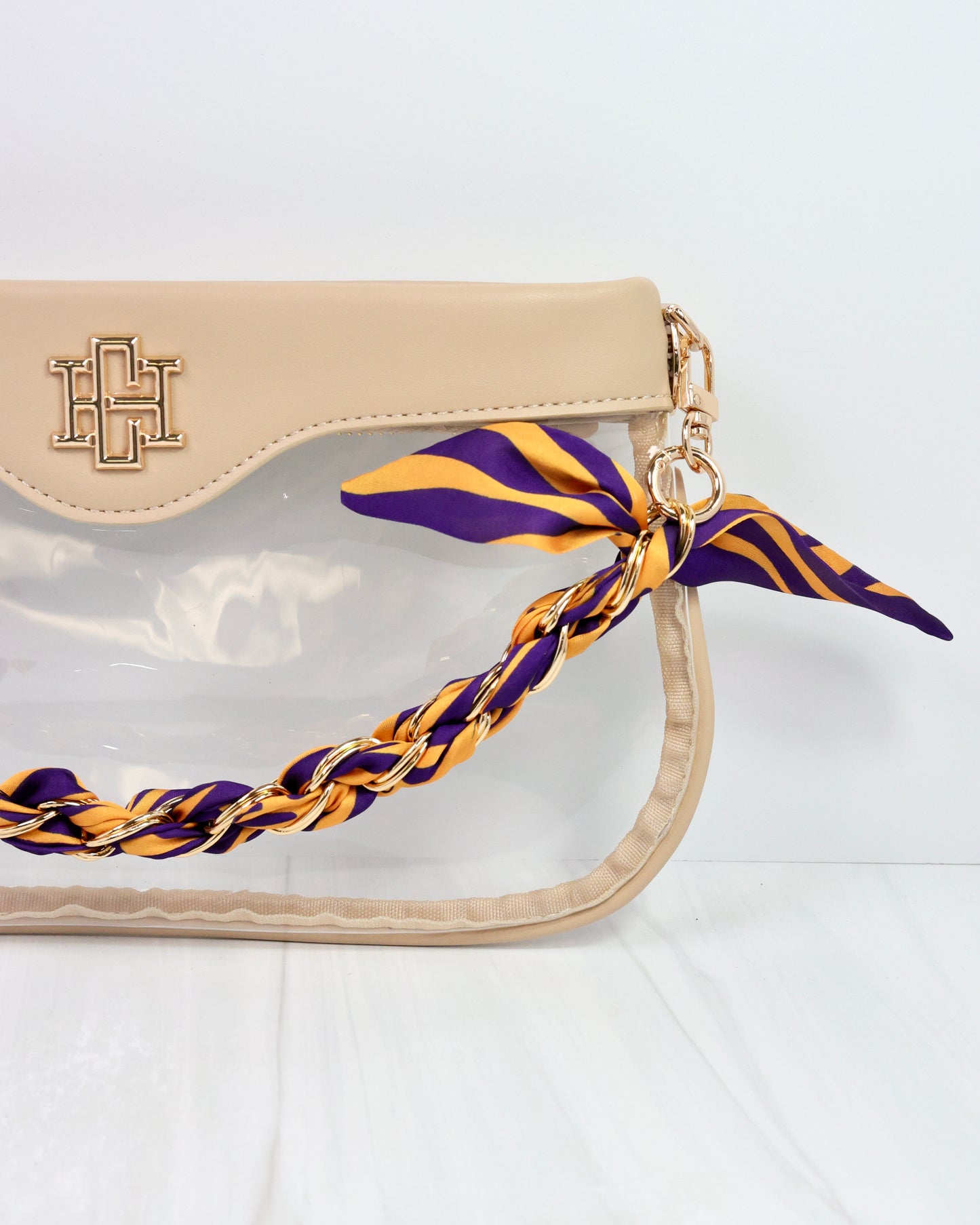 Serafina Scarf Purse Chain Purple Gold