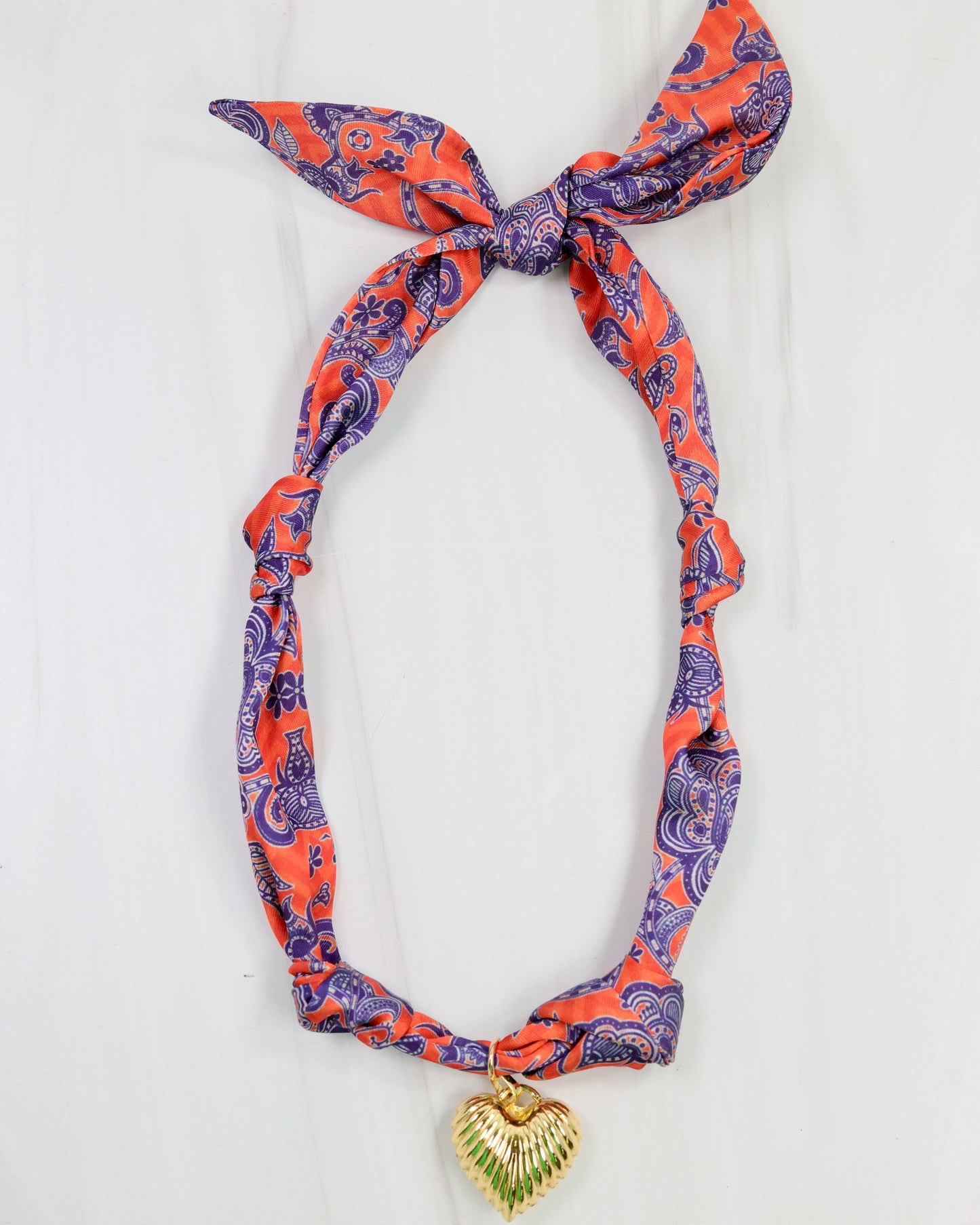 Serafina Scarf Charm Necklace Blue Orange