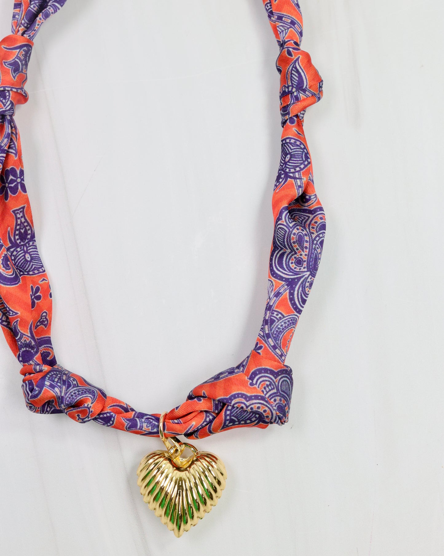 Serafina Scarf Charm Necklace Blue Orange