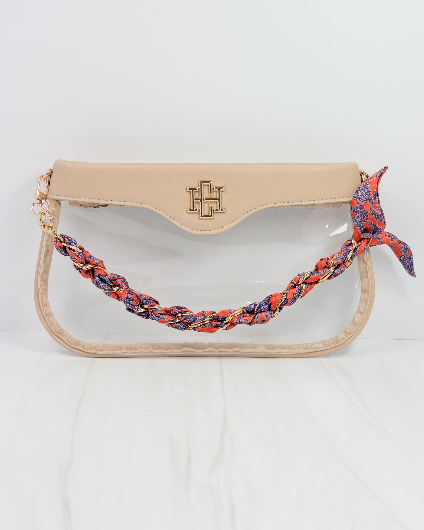 Serafina Scarf Purse Chain Blue Orange