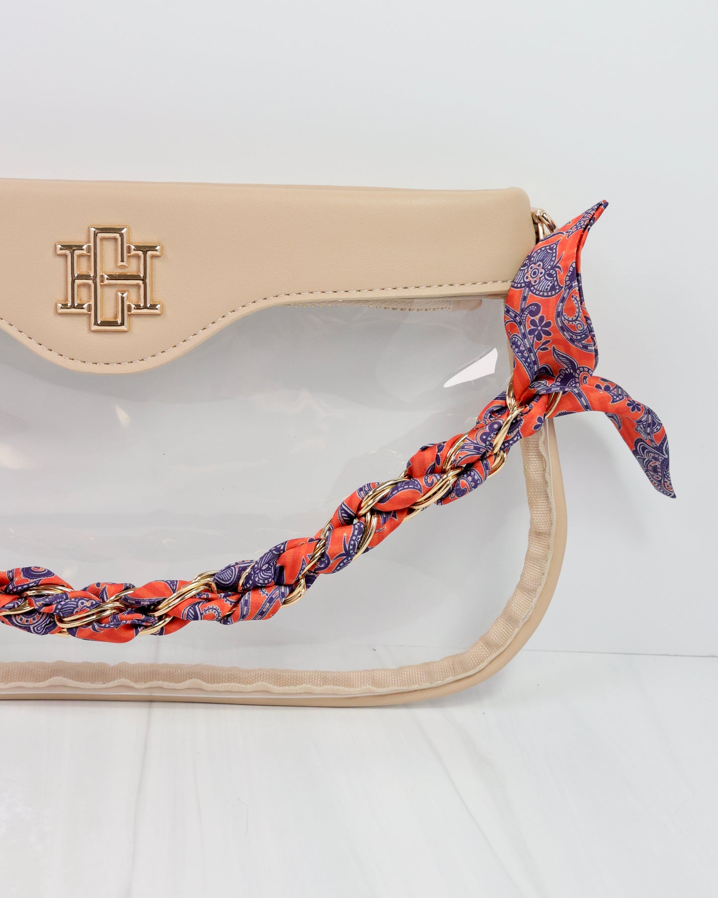 Serafina Scarf Purse Chain Blue Orange