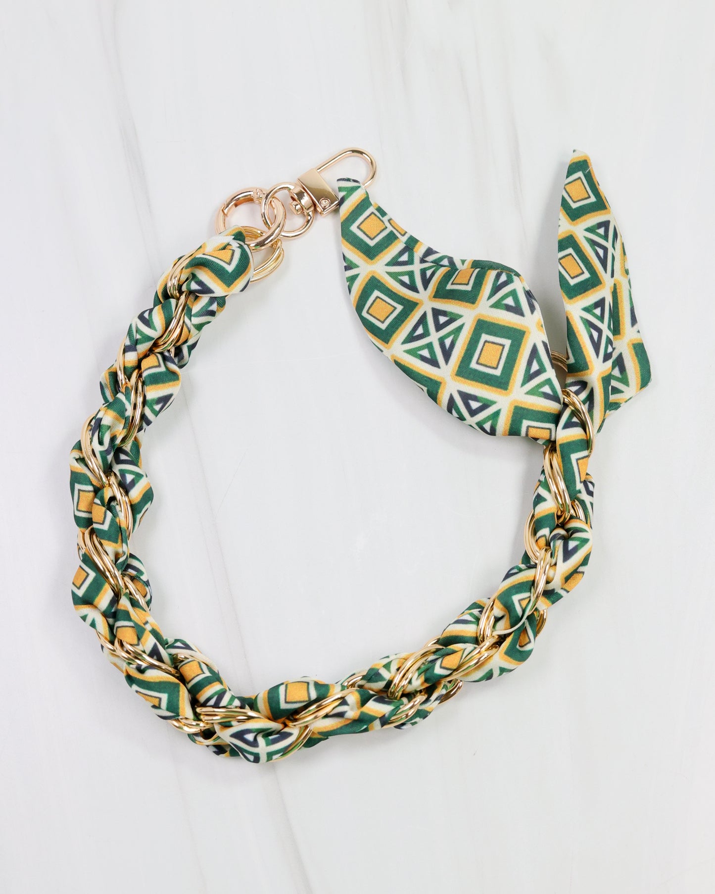 Serafina Scarf Purse Chain Green Gold