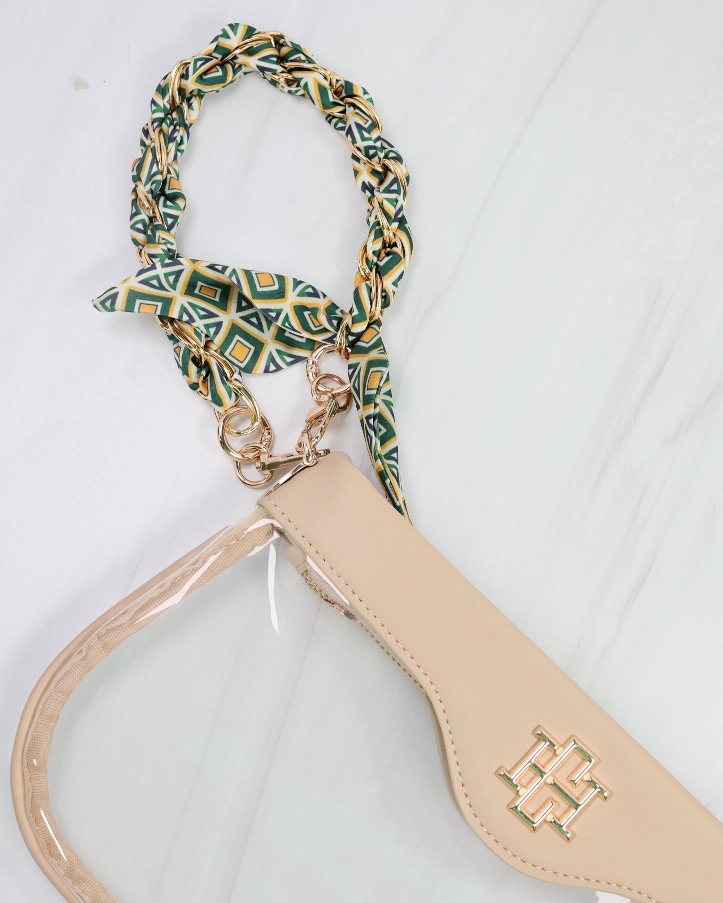 Serafina Scarf Purse Chain Green Gold