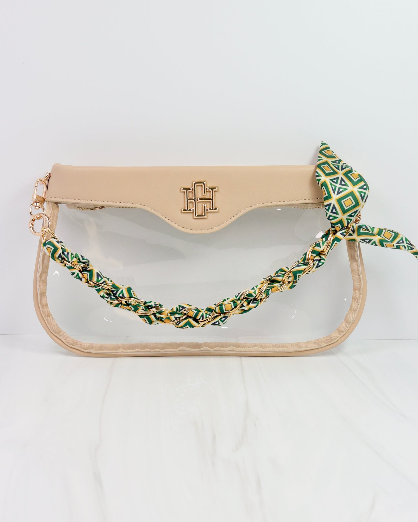 Serafina Scarf Purse Chain Green Gold