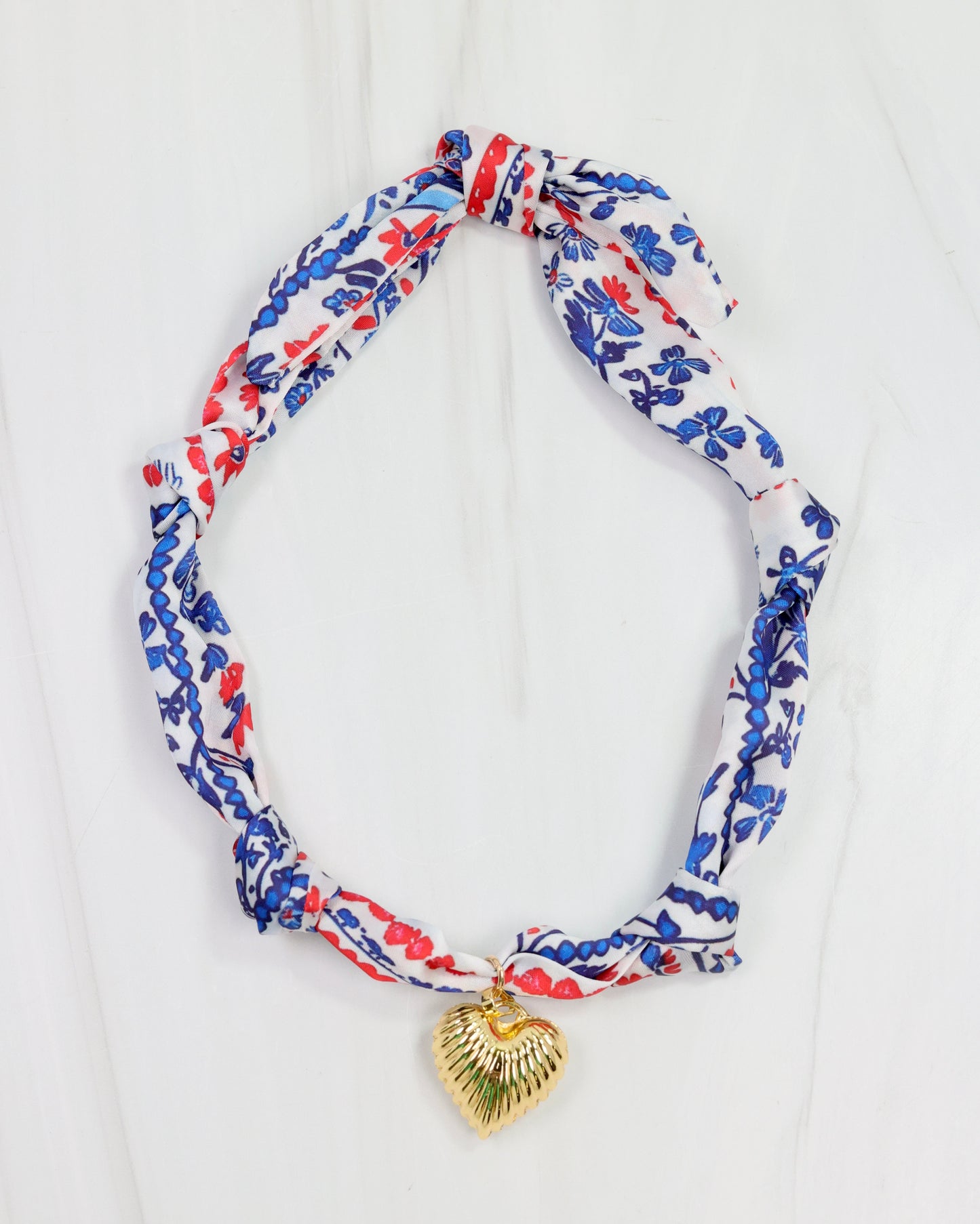 Serafina Scarf Charm Necklace Nvy Rd Floral