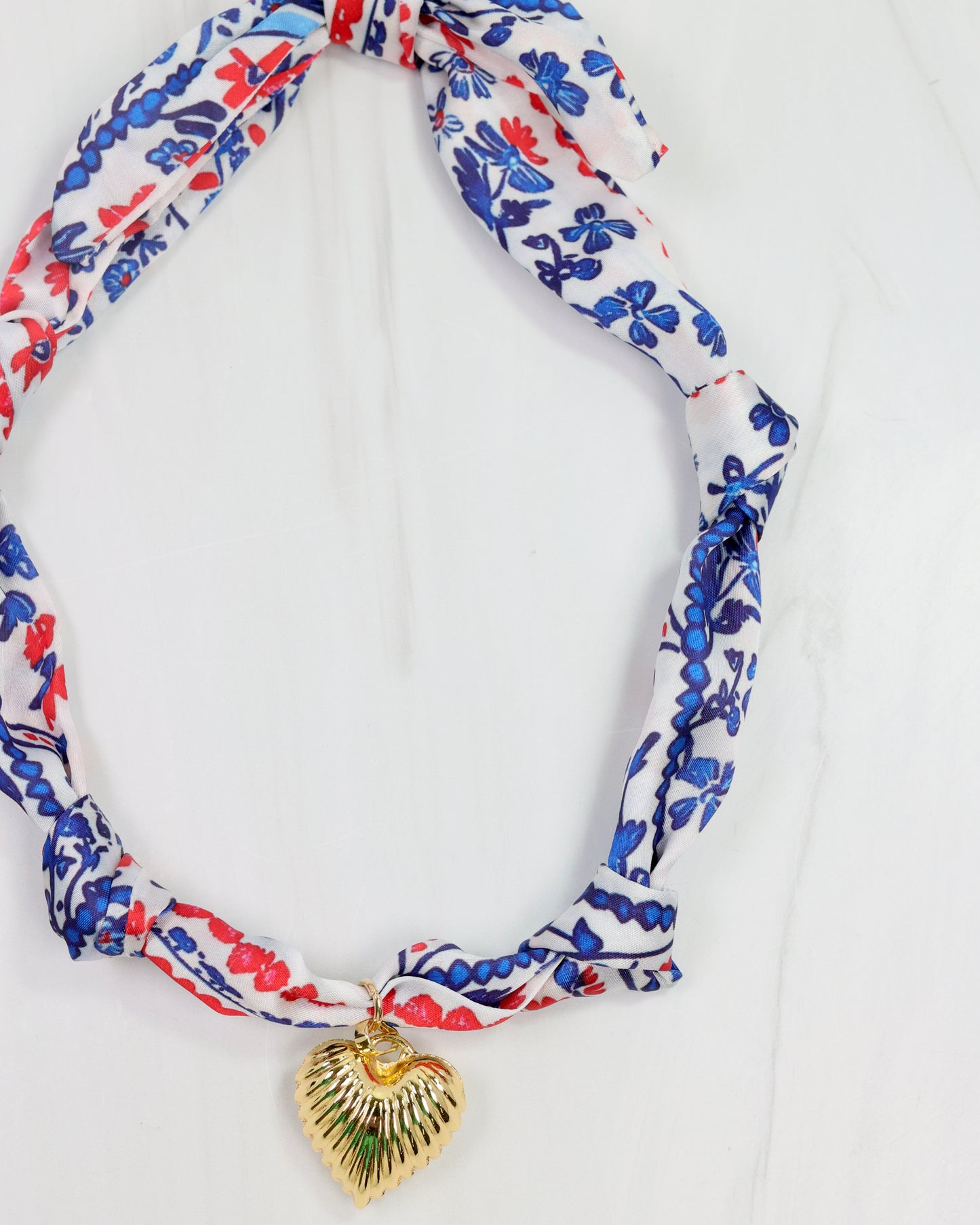 Serafina Scarf Charm Necklace Nvy Rd Floral