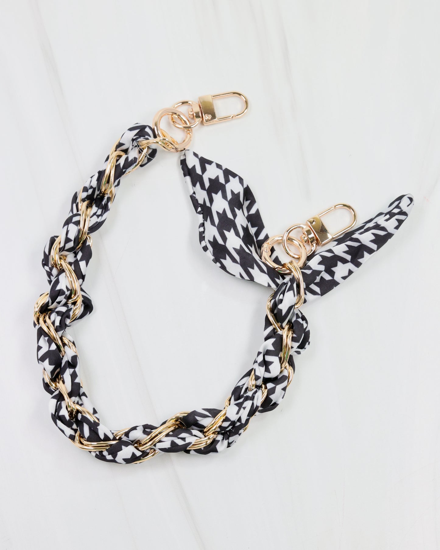 Serafina Scarf Purse Chain Black White