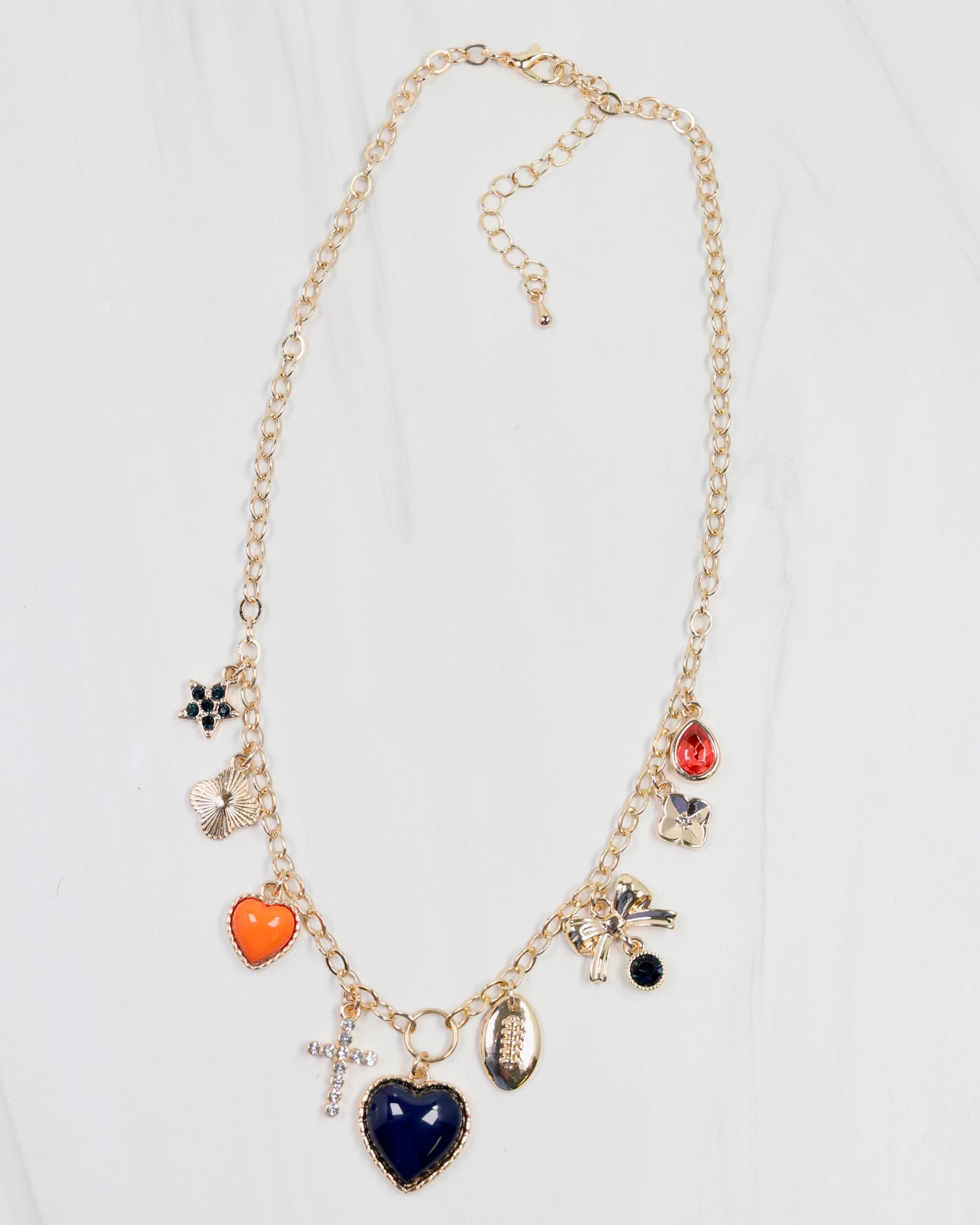 Bentley Charm Necklace NAVY ORANGE