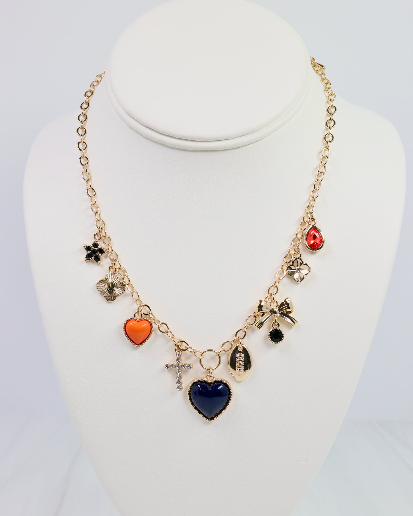 Bentley Charm Necklace NAVY ORANGE