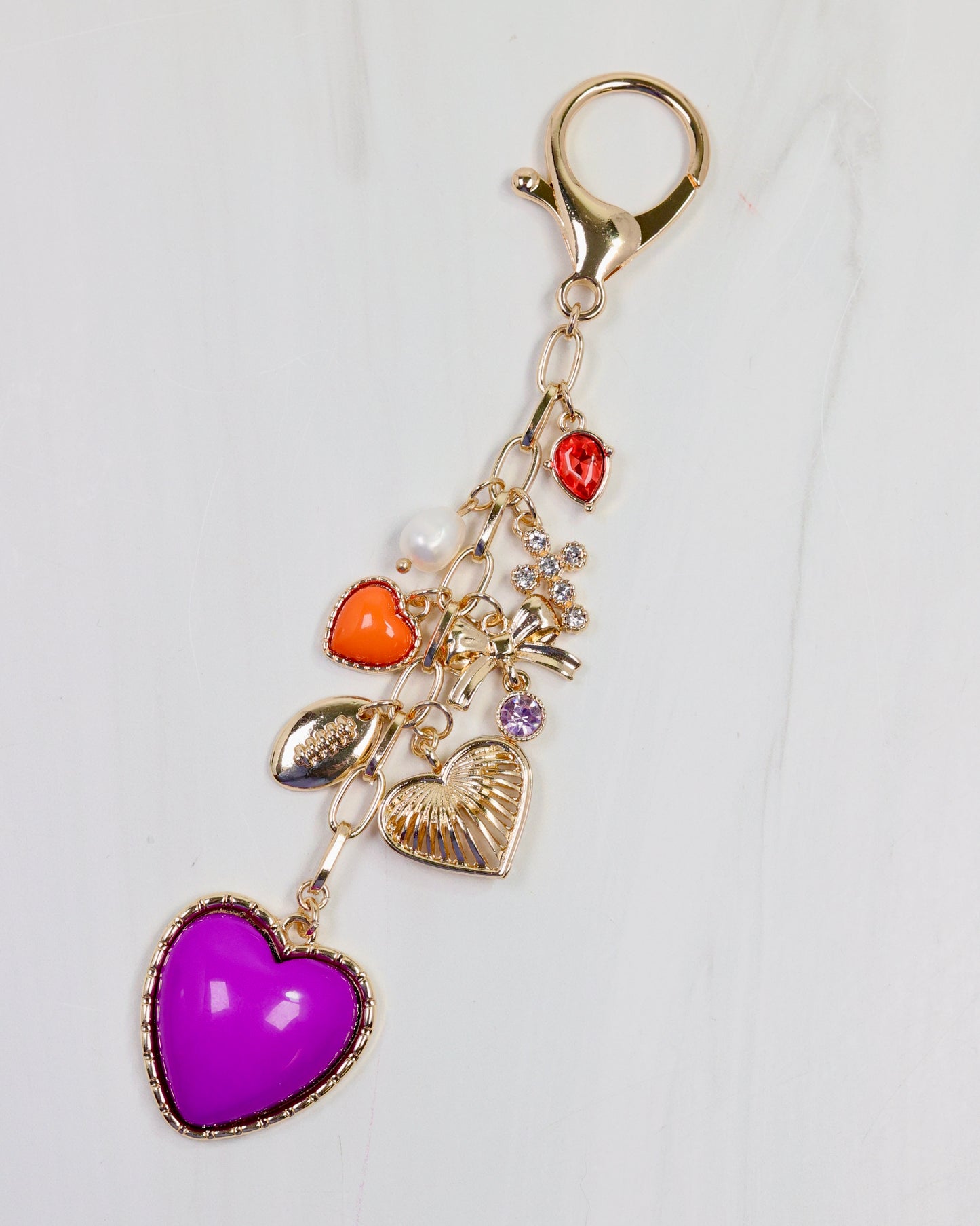 Sutton Bag Charm PURPLE ORANGE