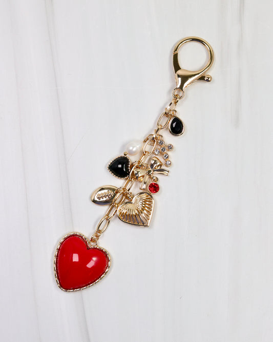 Sutton Bag Charm RED BLACK