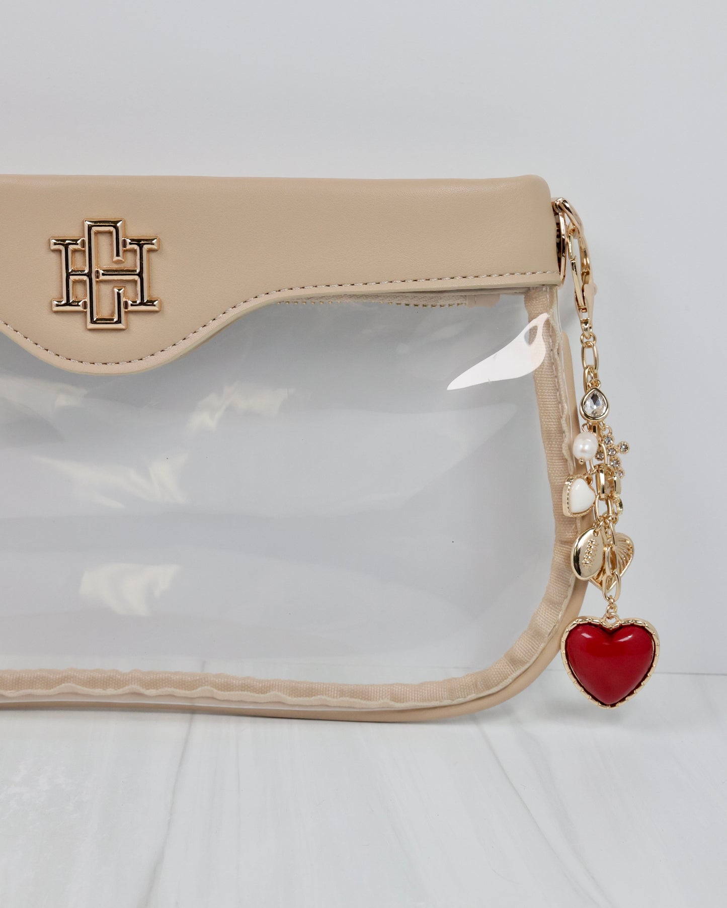 Sutton Bag Charm MAROON WHITE