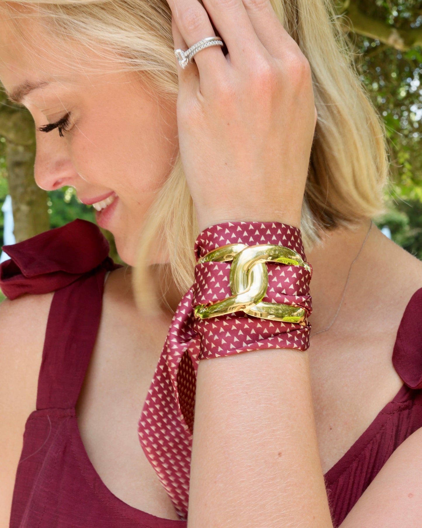 Serafina Scarf Bracelet Garnet