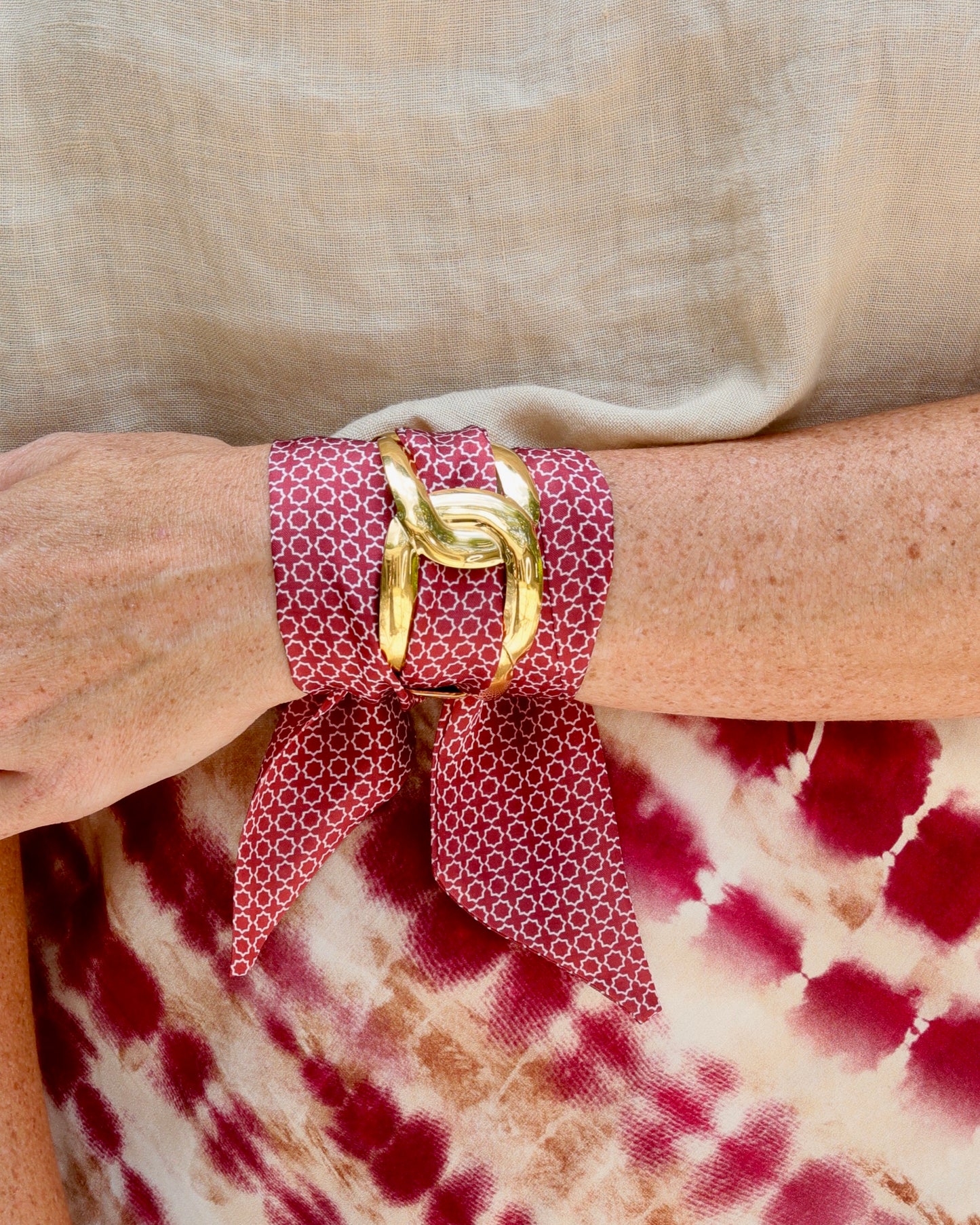 Serafina Scarf Bracelet Burgundy