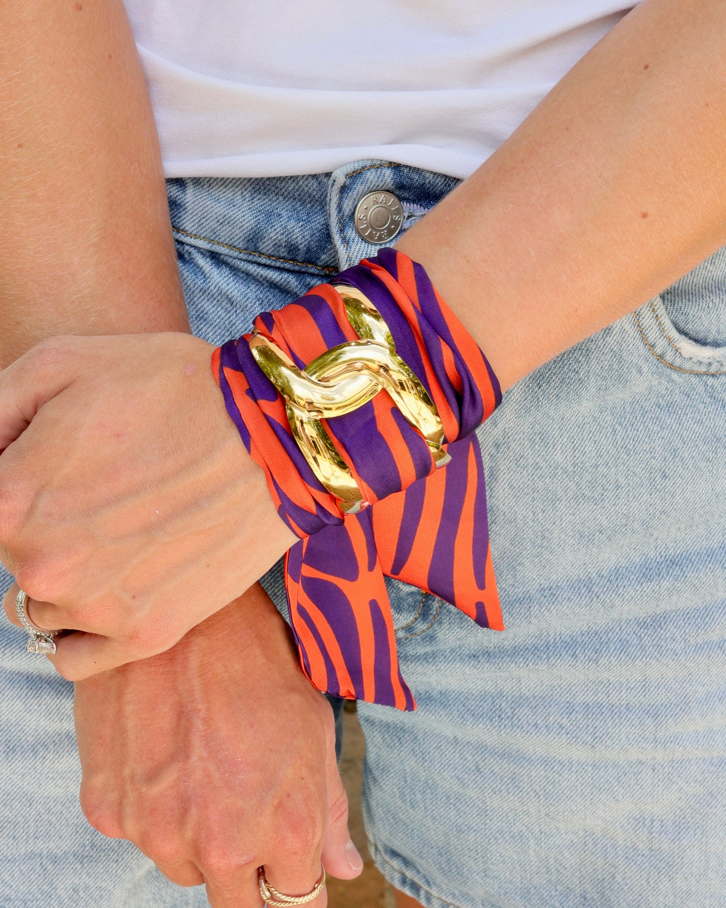 Serafina Scarf Bracelet Purple Orange