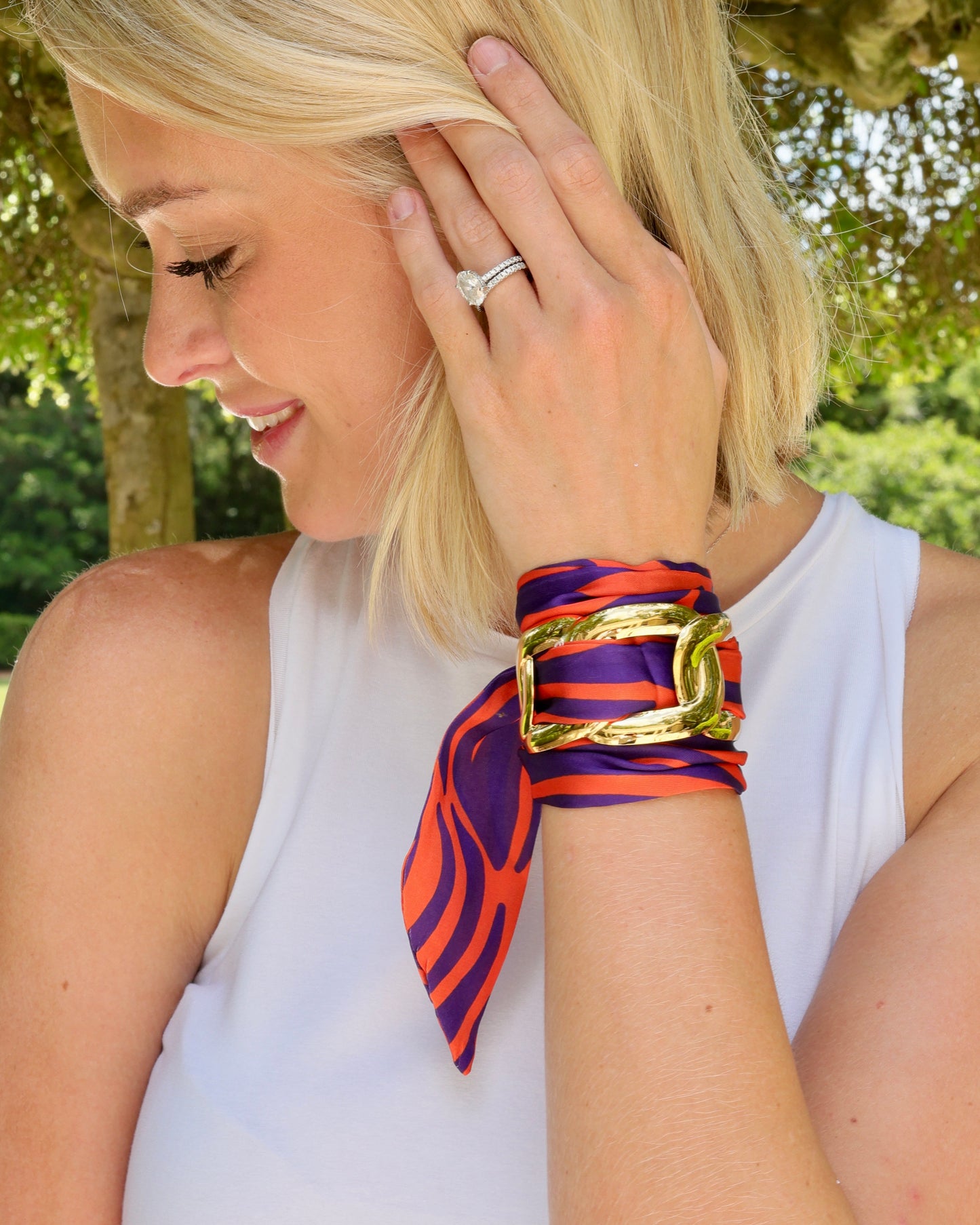 Serafina Scarf Bracelet Purple Orange