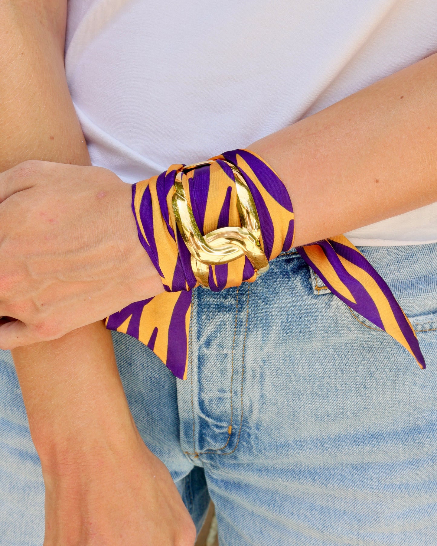 Serafina Scarf Bracelet Purple Gold