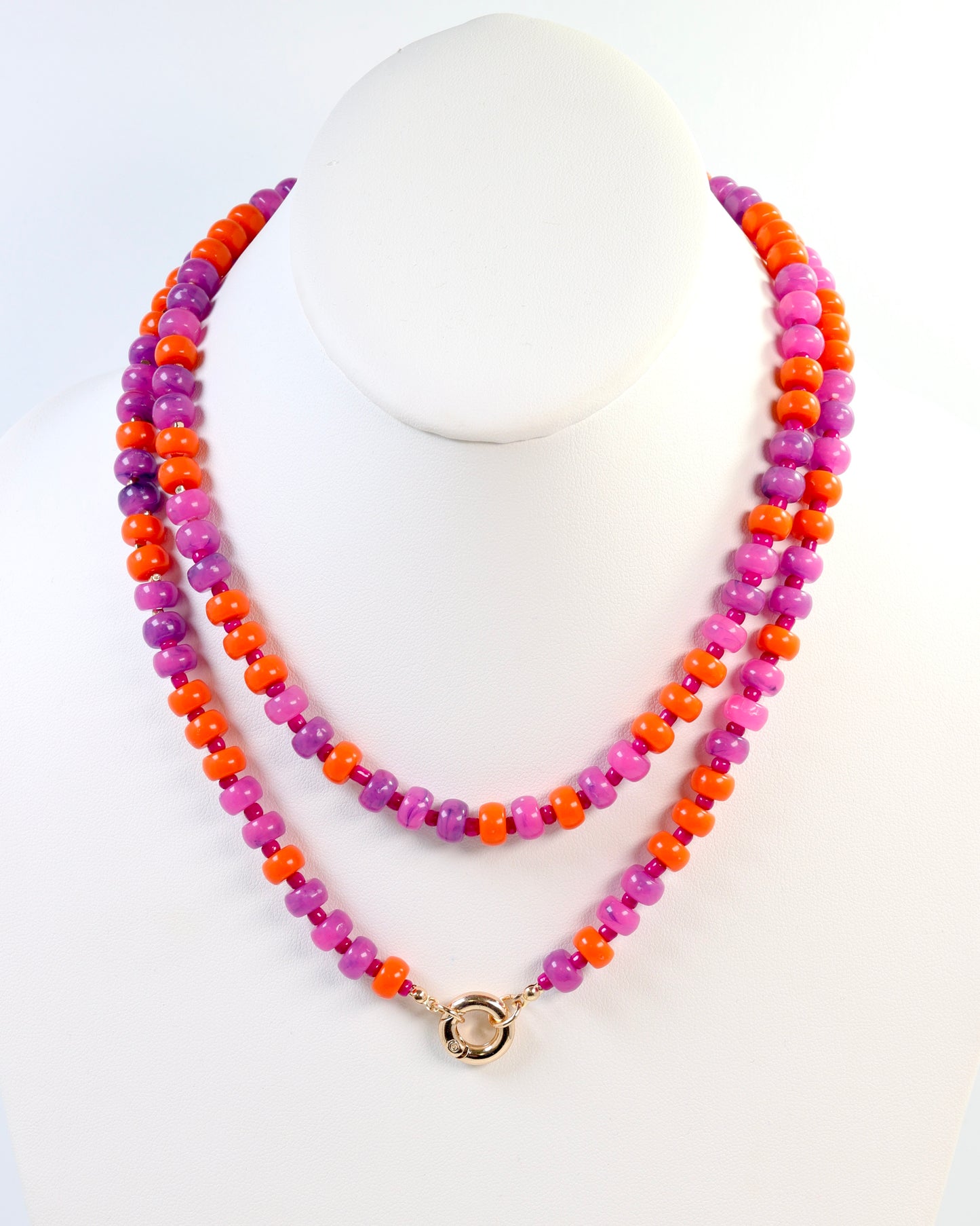 McLane Stone Necklace with Toggle Purple Orange